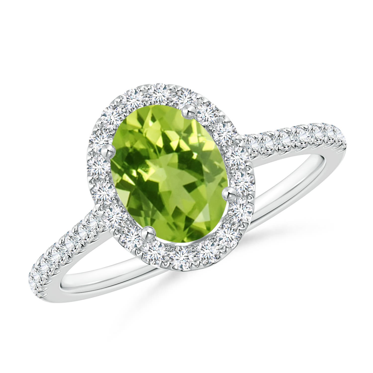 AAA - Peridot / 1.69 CT / 14 KT White Gold