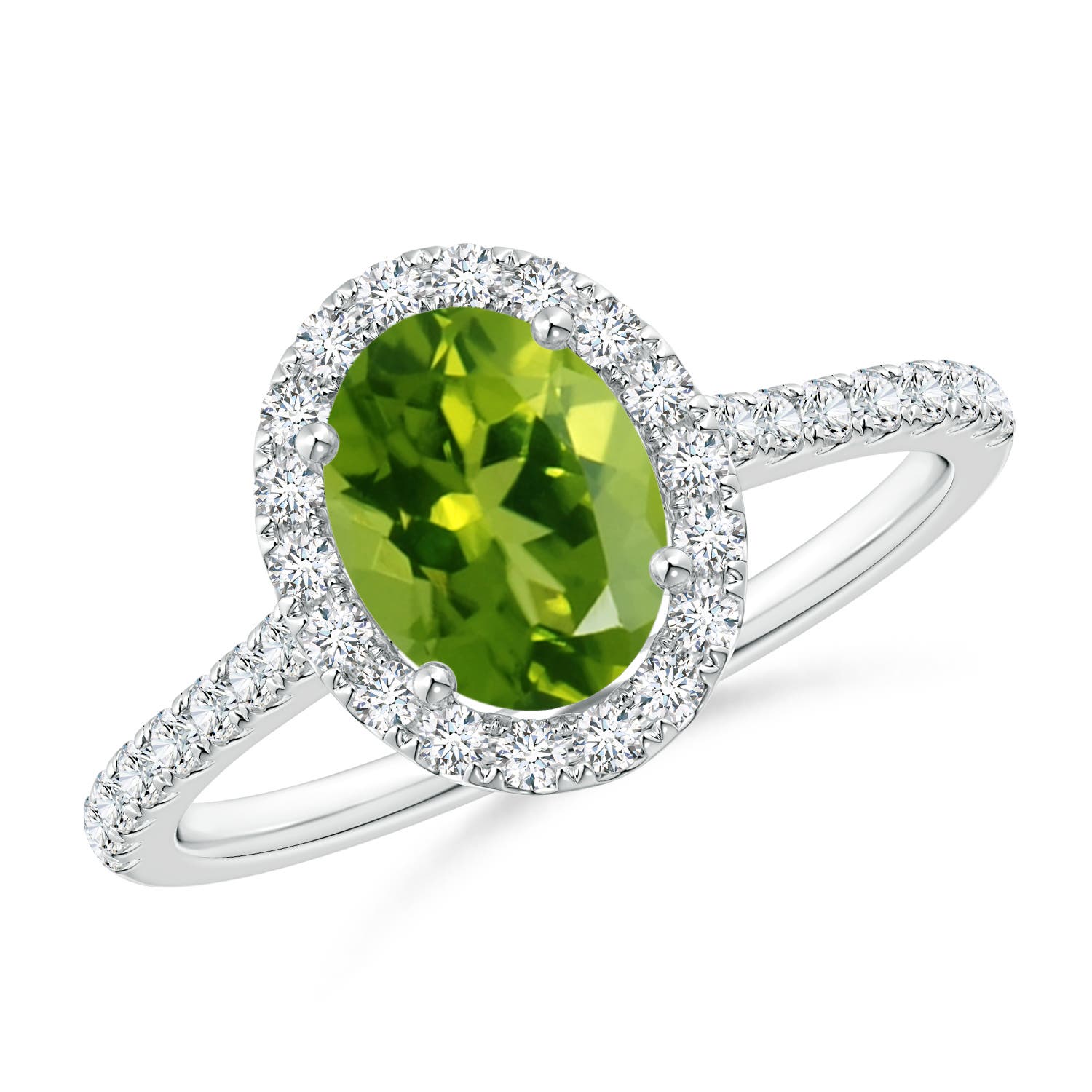 AAAA - Peridot / 1.69 CT / 14 KT White Gold