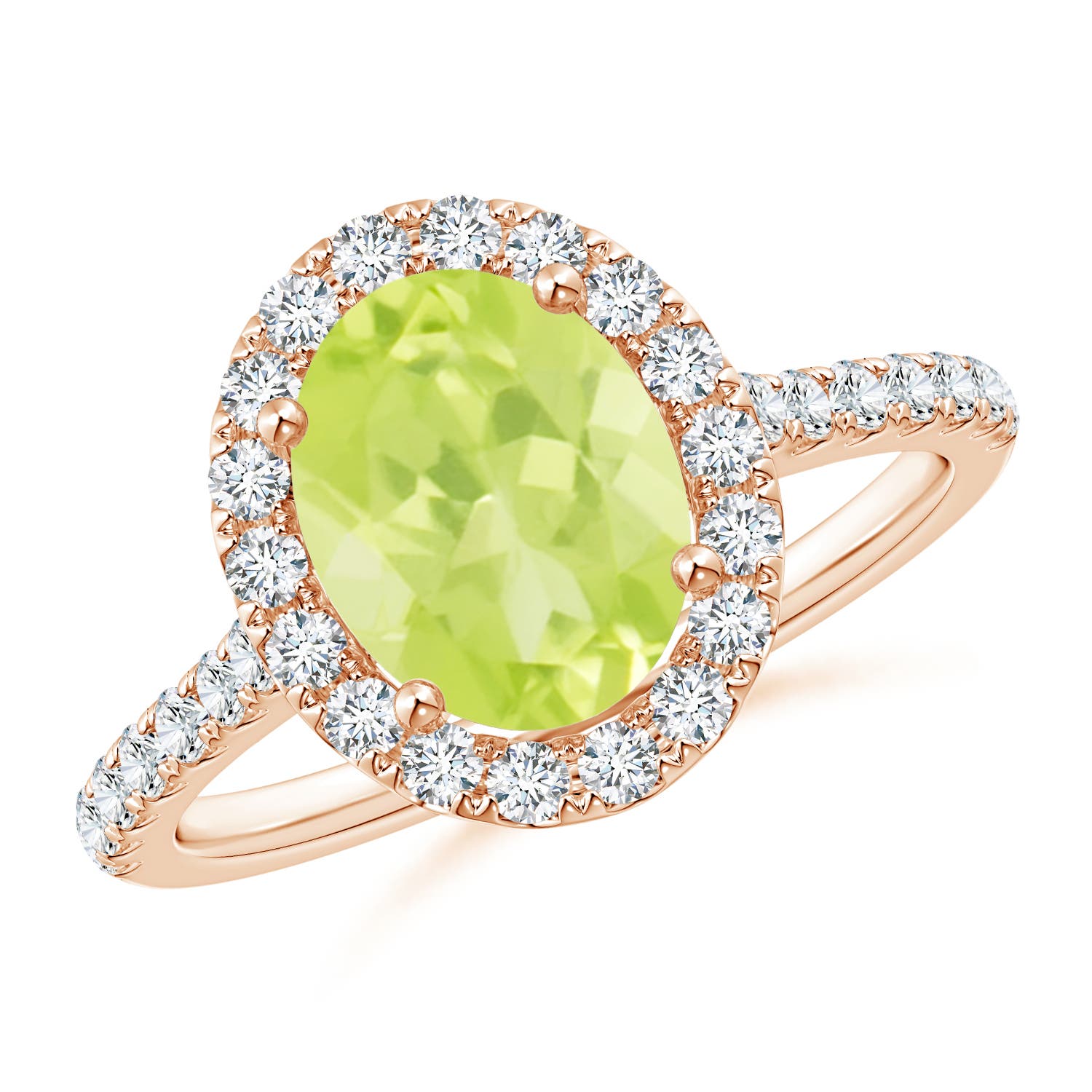 A - Peridot / 2.35 CT / 14 KT Rose Gold