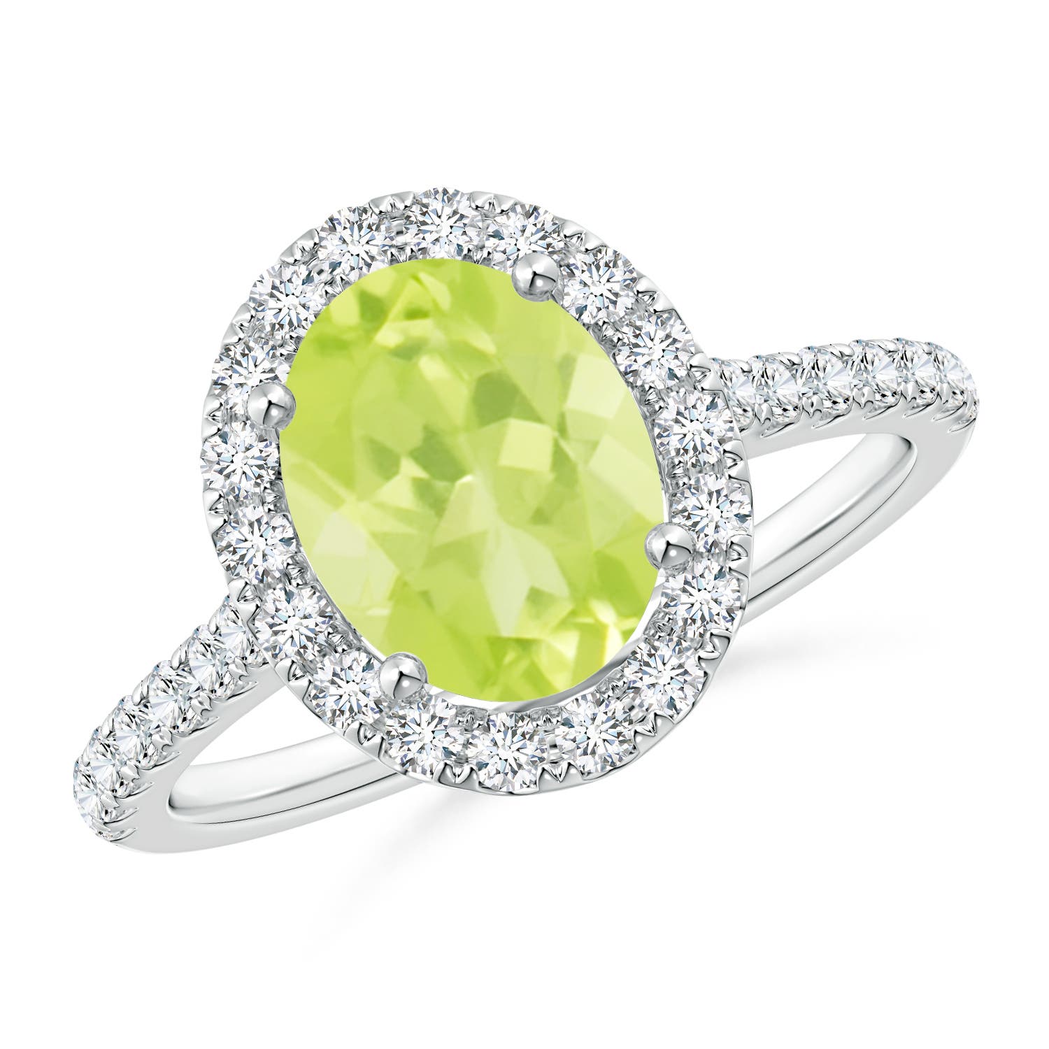 A - Peridot / 2.35 CT / 14 KT White Gold