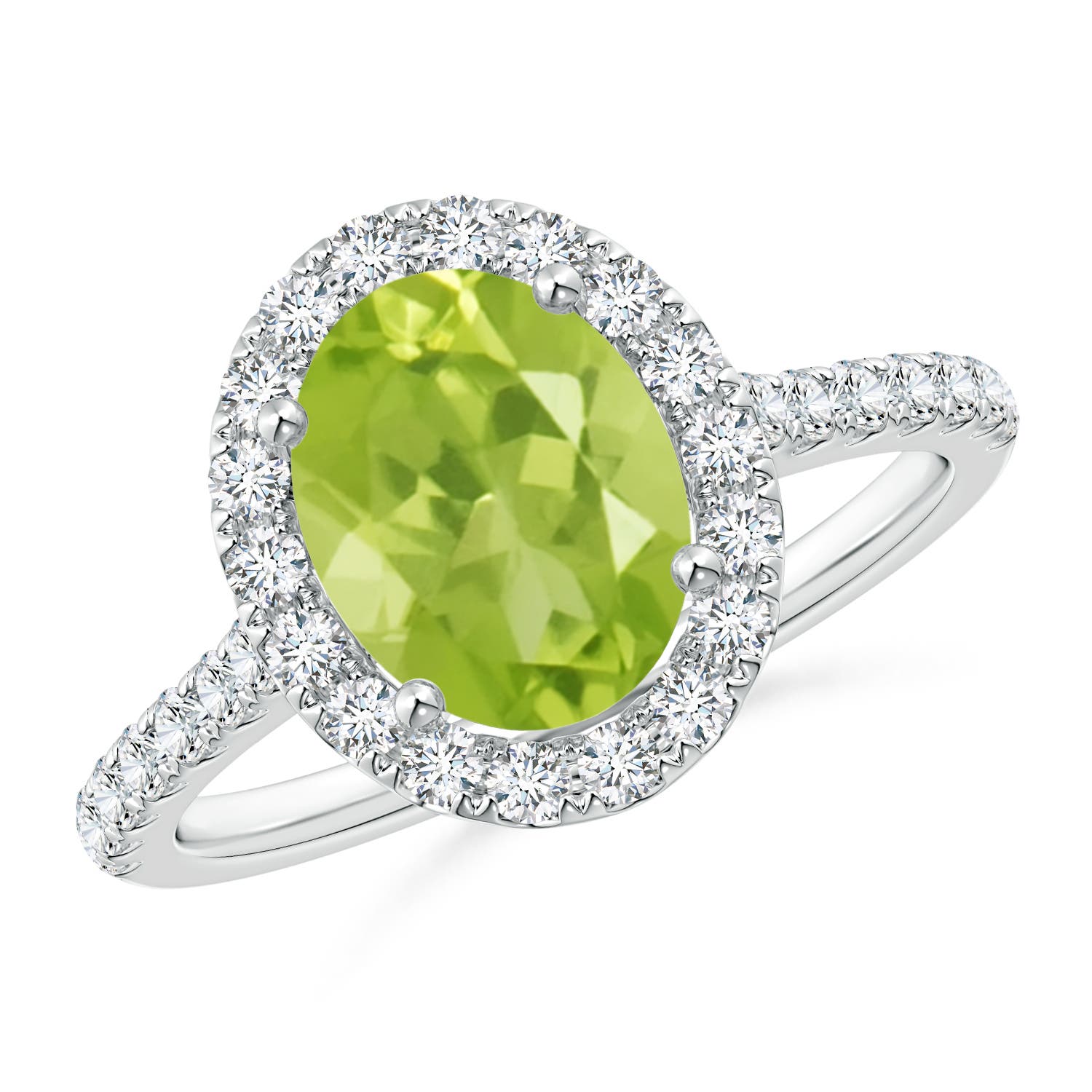 AA - Peridot / 2.35 CT / 14 KT White Gold