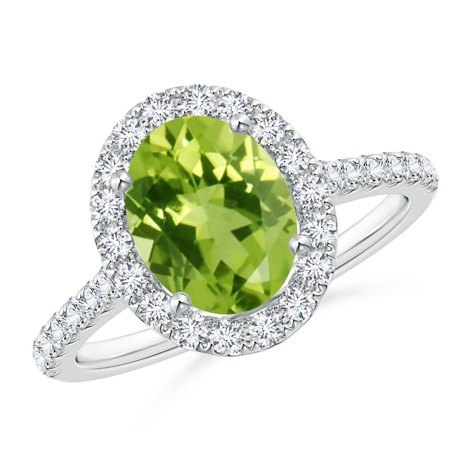 AAA - Peridot / 2.35 CT / 14 KT White Gold