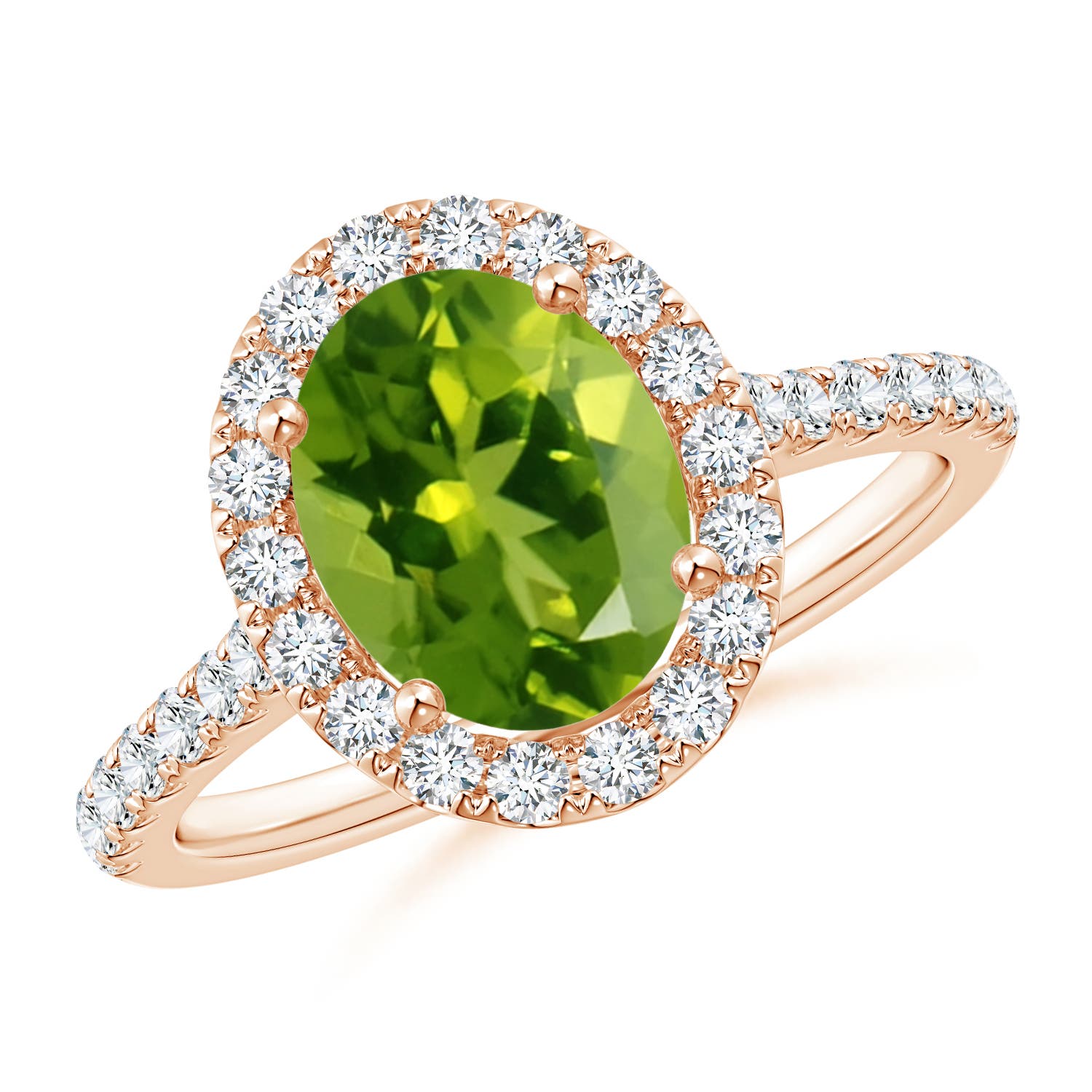 AAAA - Peridot / 2.35 CT / 14 KT Rose Gold