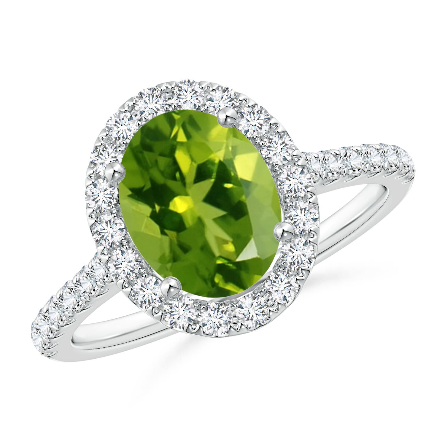 AAAA - Peridot / 2.35 CT / 14 KT White Gold