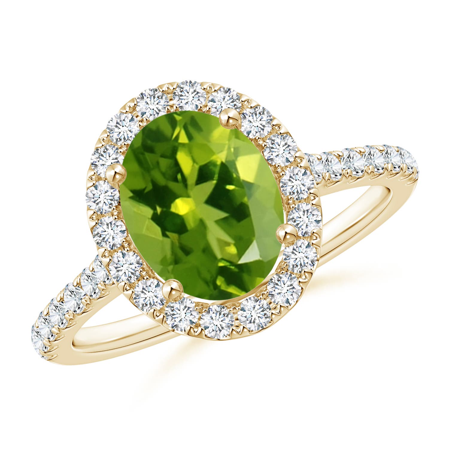 AAAA - Peridot / 2.35 CT / 14 KT Yellow Gold