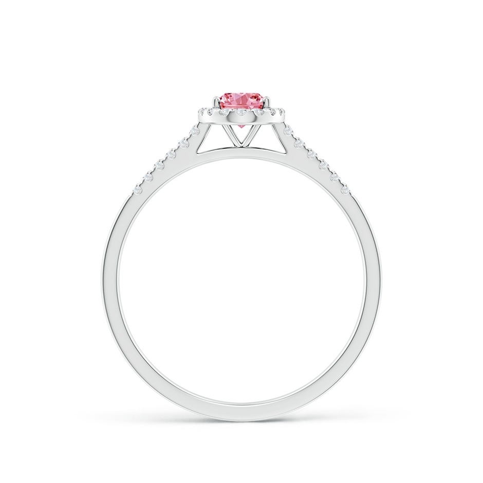 6x4mm AAAA Oval Fancy Intense Pink Diamond Halo Ring in P950 Platinum side 199
