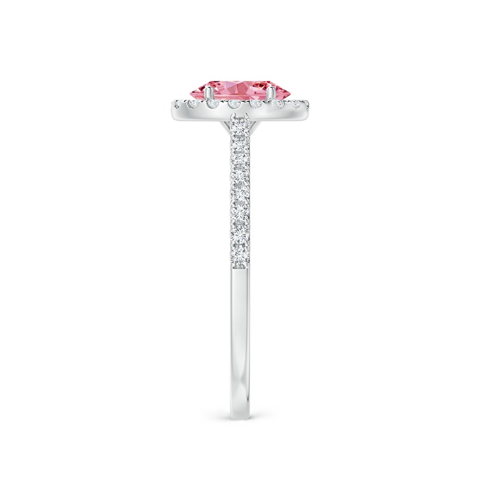 7x5mm AAAA Oval Fancy Intense Pink Diamond Halo Ring in P950 Platinum side 299