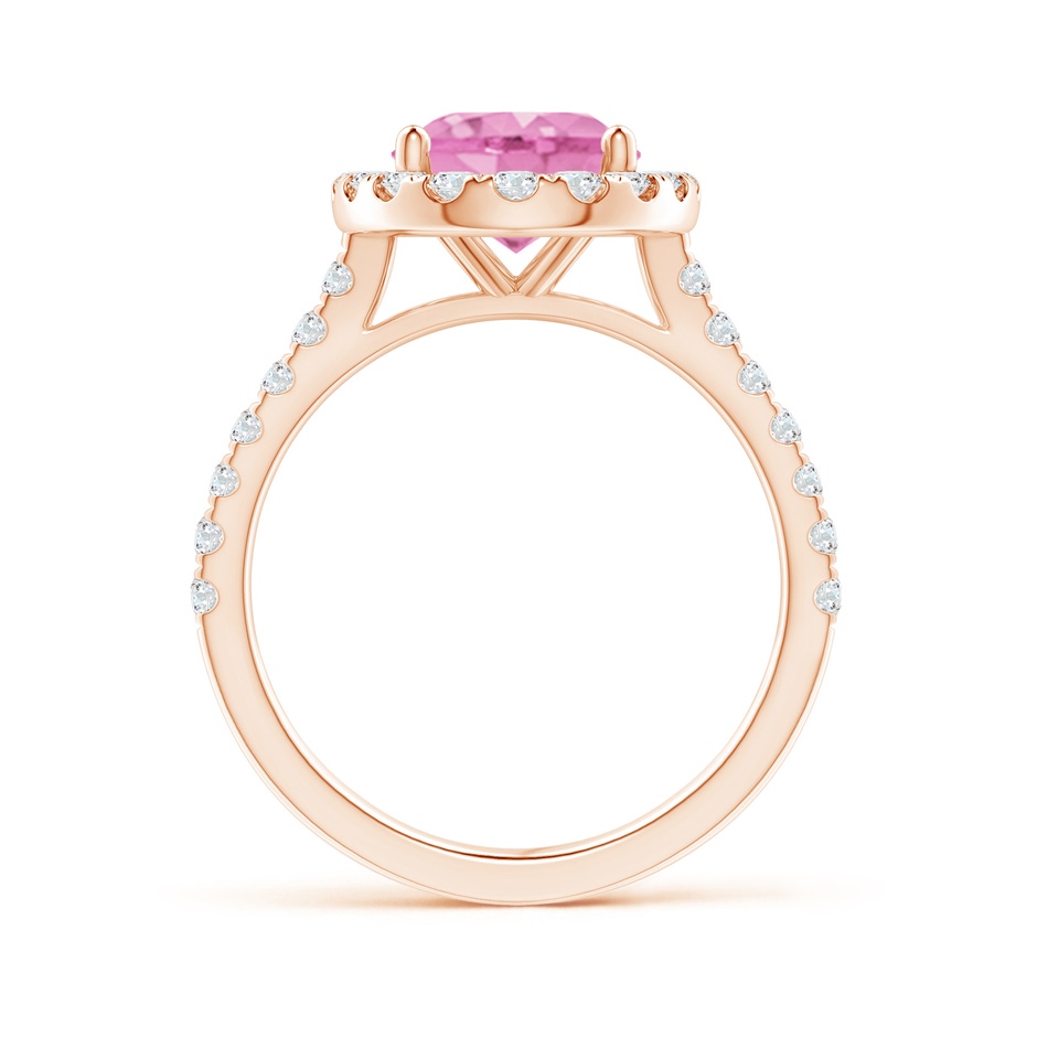 10x8mm A Oval Pink Sapphire Halo Ring with Diamond Accents in Rose Gold side 199