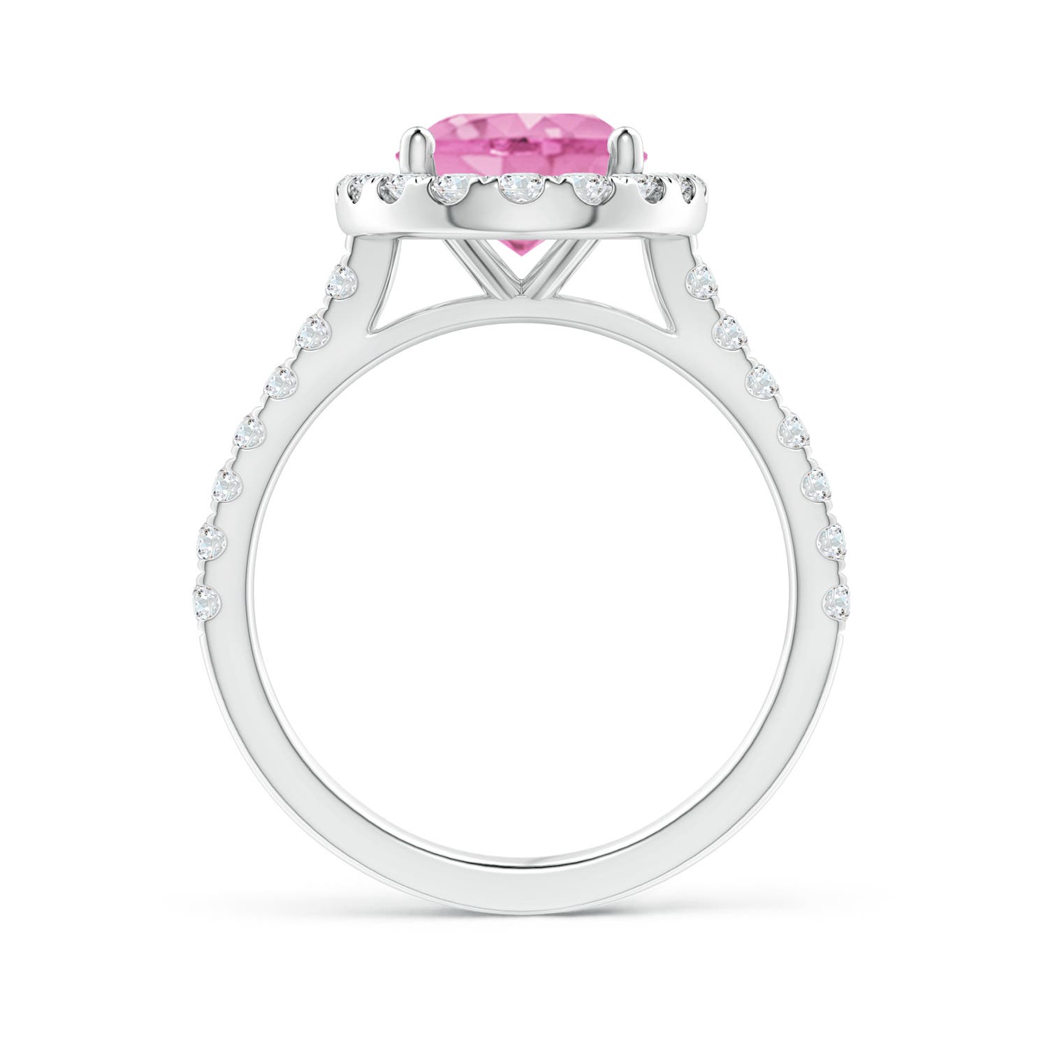 A - Pink Sapphire / 3.67 CT / 14 KT White Gold