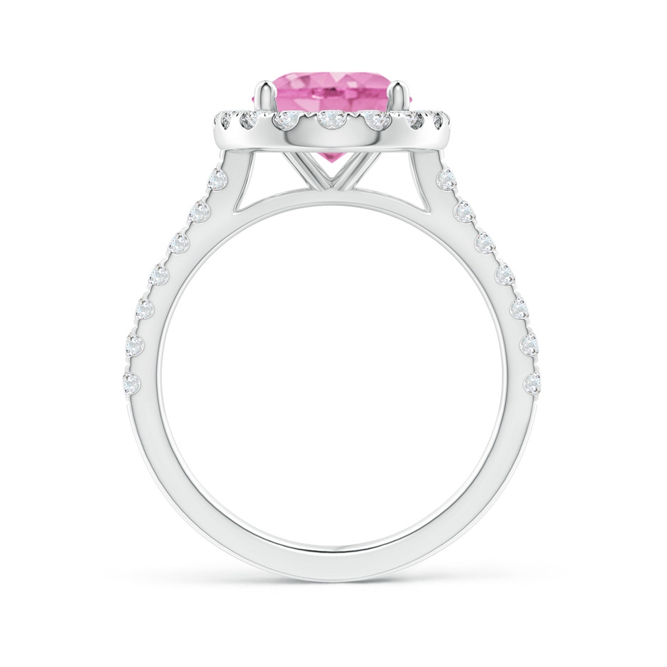 10x8mm A Oval Pink Sapphire Halo Ring with Diamond Accents in White Gold side 199