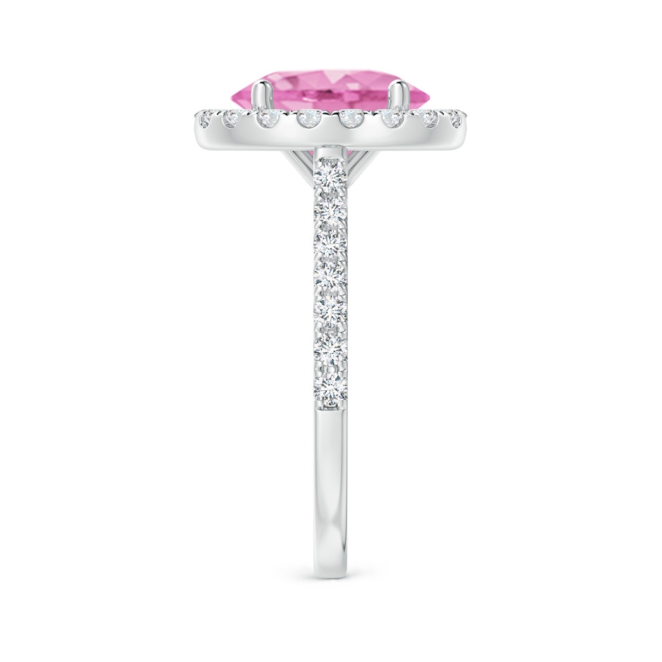 10x8mm A Oval Pink Sapphire Halo Ring with Diamond Accents in White Gold side 299