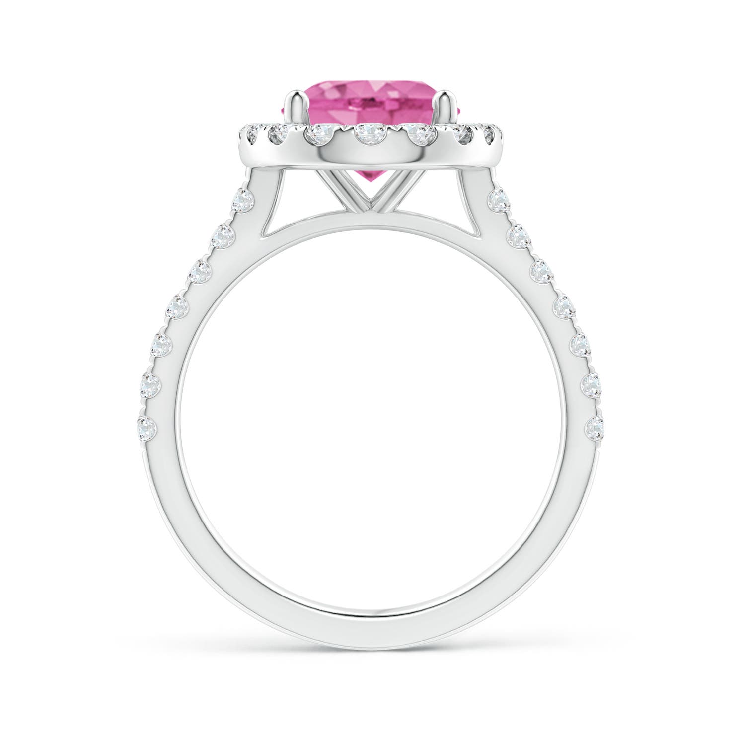 AA - Pink Sapphire / 3.67 CT / 14 KT White Gold