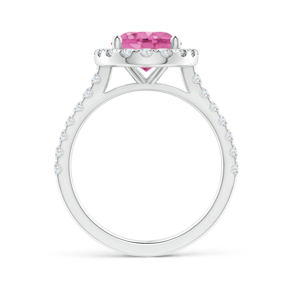 10x8mm AA Oval Pink Sapphire Halo Ring with Diamond Accents in White Gold side 199