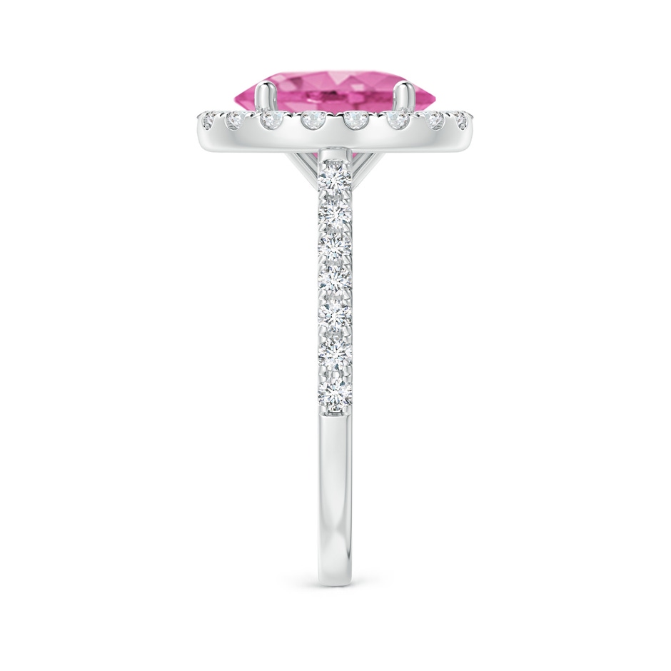 10x8mm AA Oval Pink Sapphire Halo Ring with Diamond Accents in White Gold side 299