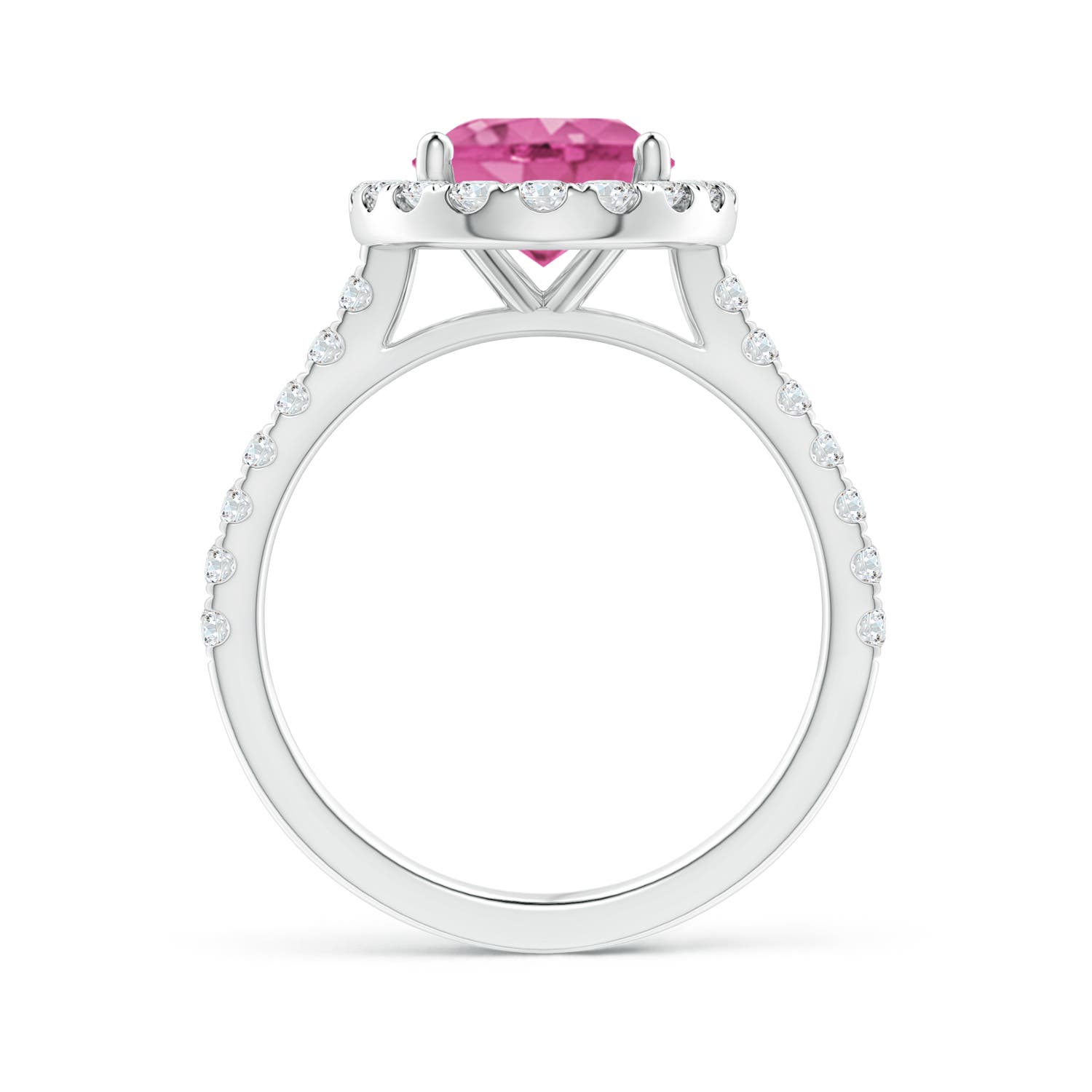 AAA - Pink Sapphire / 3.67 CT / 14 KT White Gold