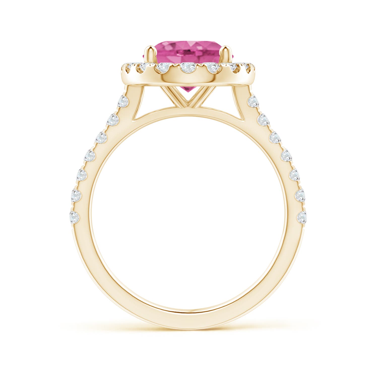 AAA - Pink Sapphire / 3.67 CT / 14 KT Yellow Gold