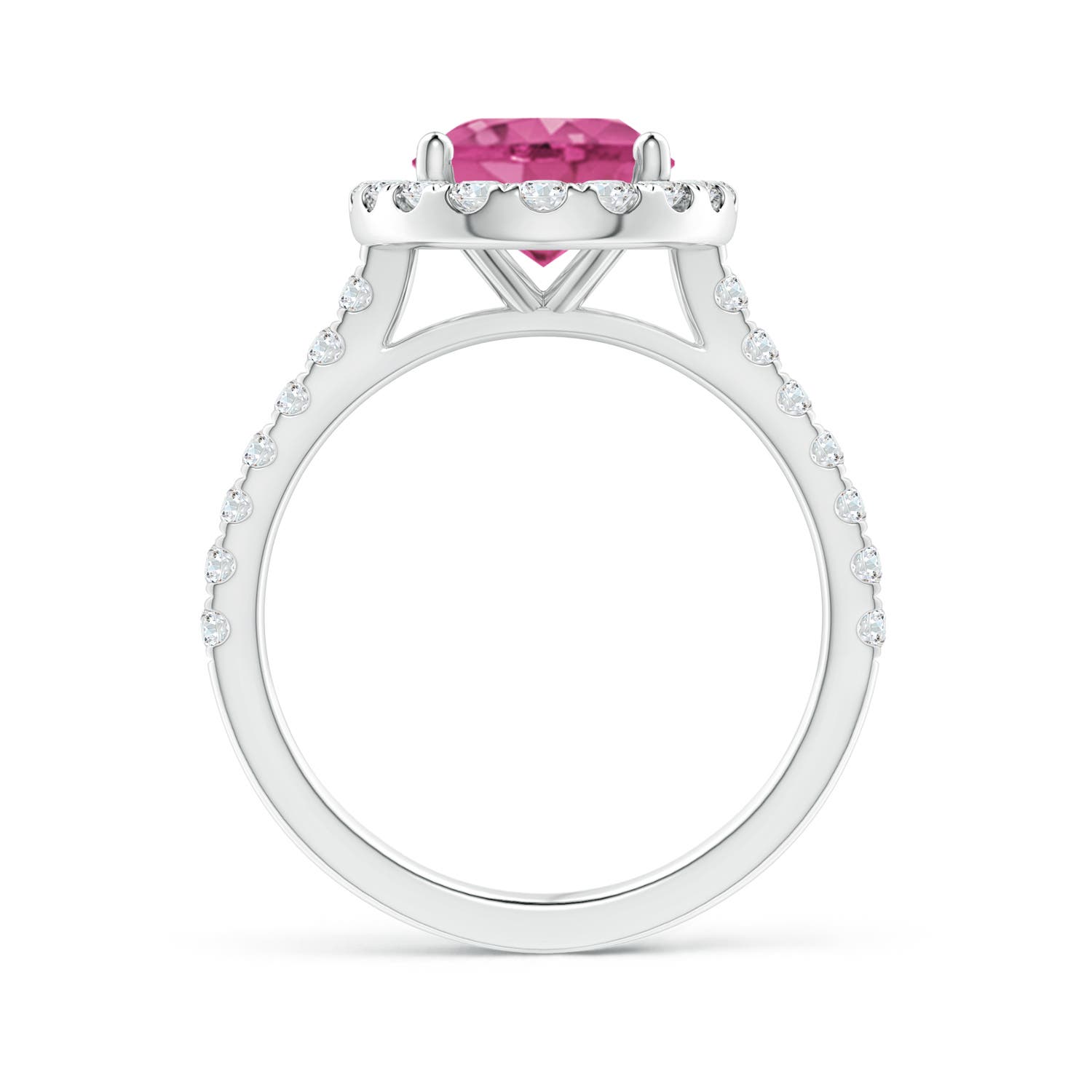 AAAA - Pink Sapphire / 3.67 CT / 14 KT White Gold