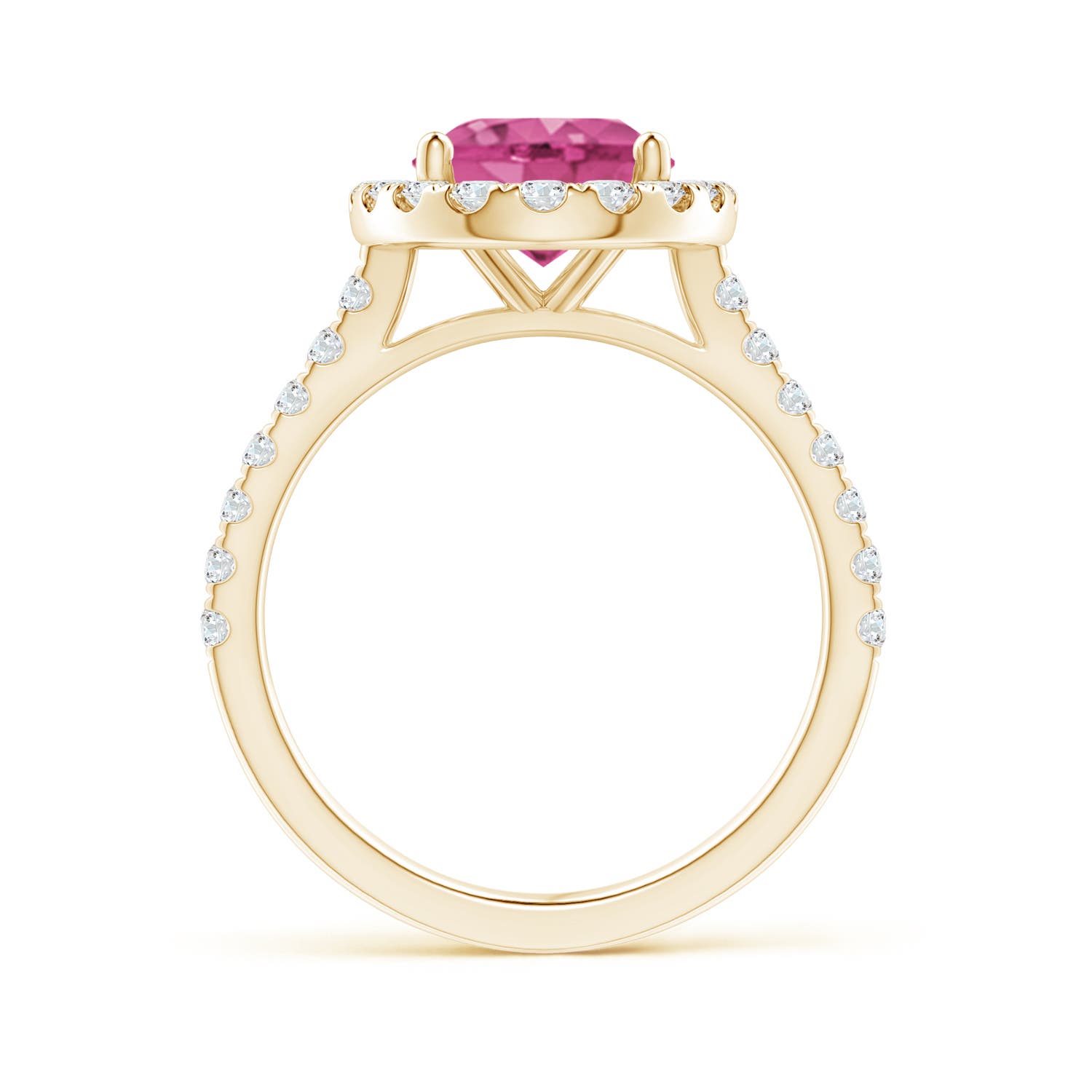 AAAA - Pink Sapphire / 3.67 CT / 14 KT Yellow Gold