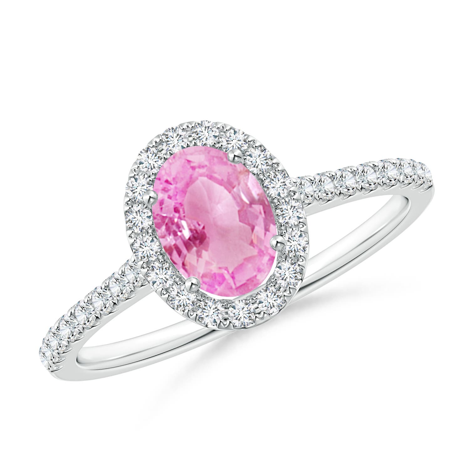 A - Pink Sapphire / 1.11 CT / 14 KT White Gold