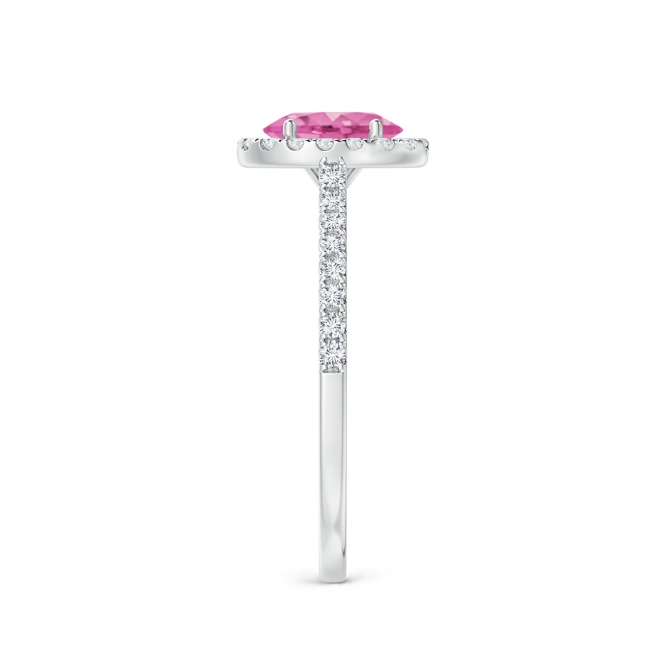 7x5mm AA Oval Pink Sapphire Halo Ring with Diamond Accents in White Gold side 299