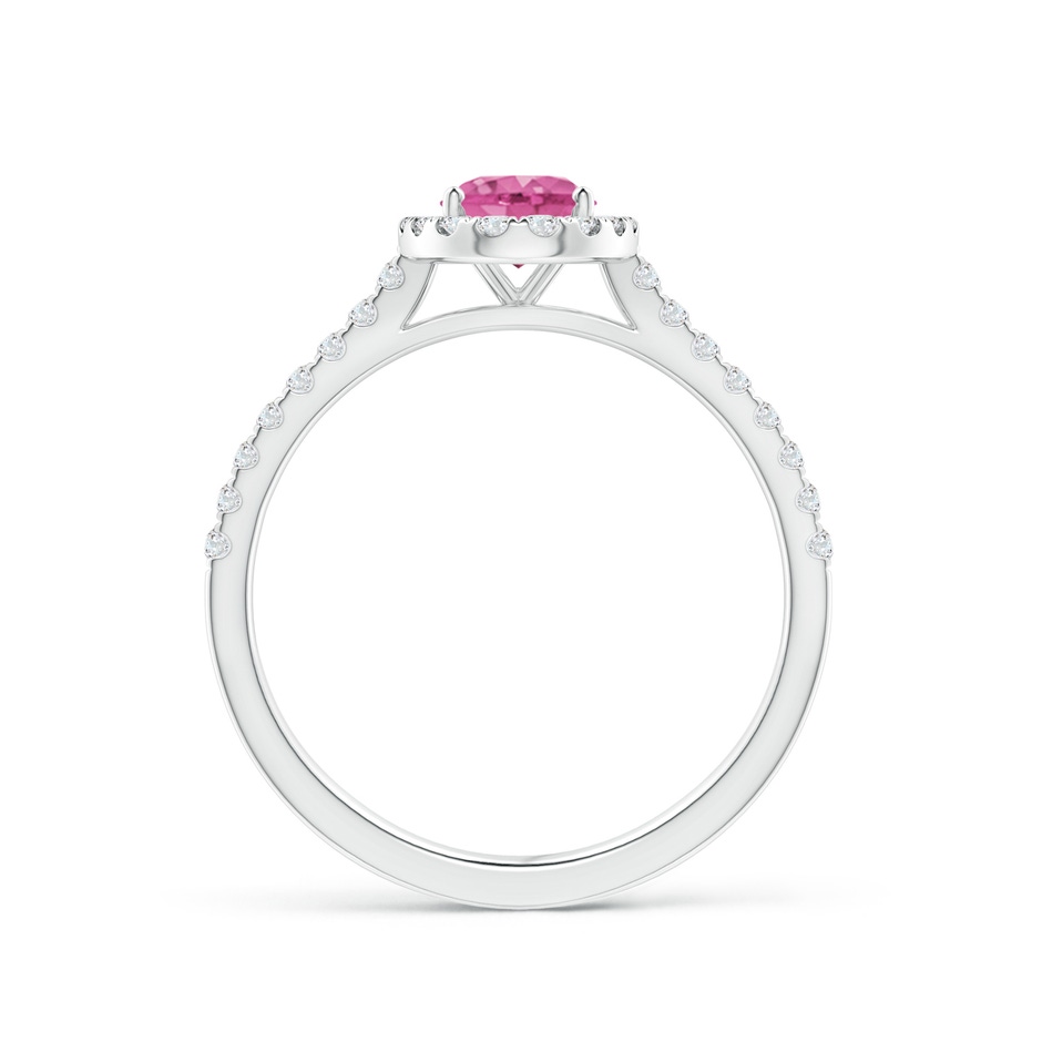 7x5mm AAA Oval Pink Sapphire Halo Ring with Diamond Accents in White Gold side 199