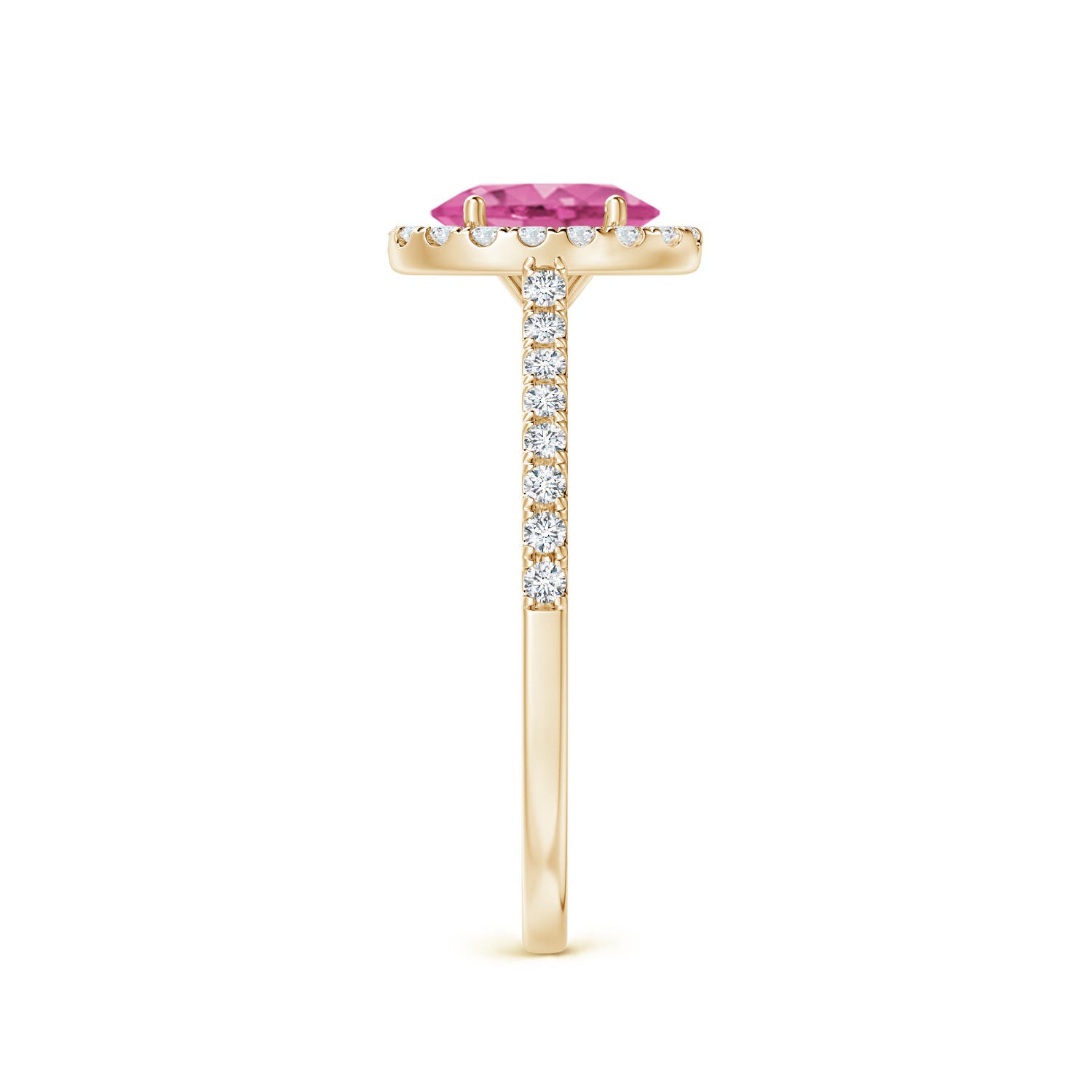 AAA - Pink Sapphire / 1.11 CT / 14 KT Yellow Gold