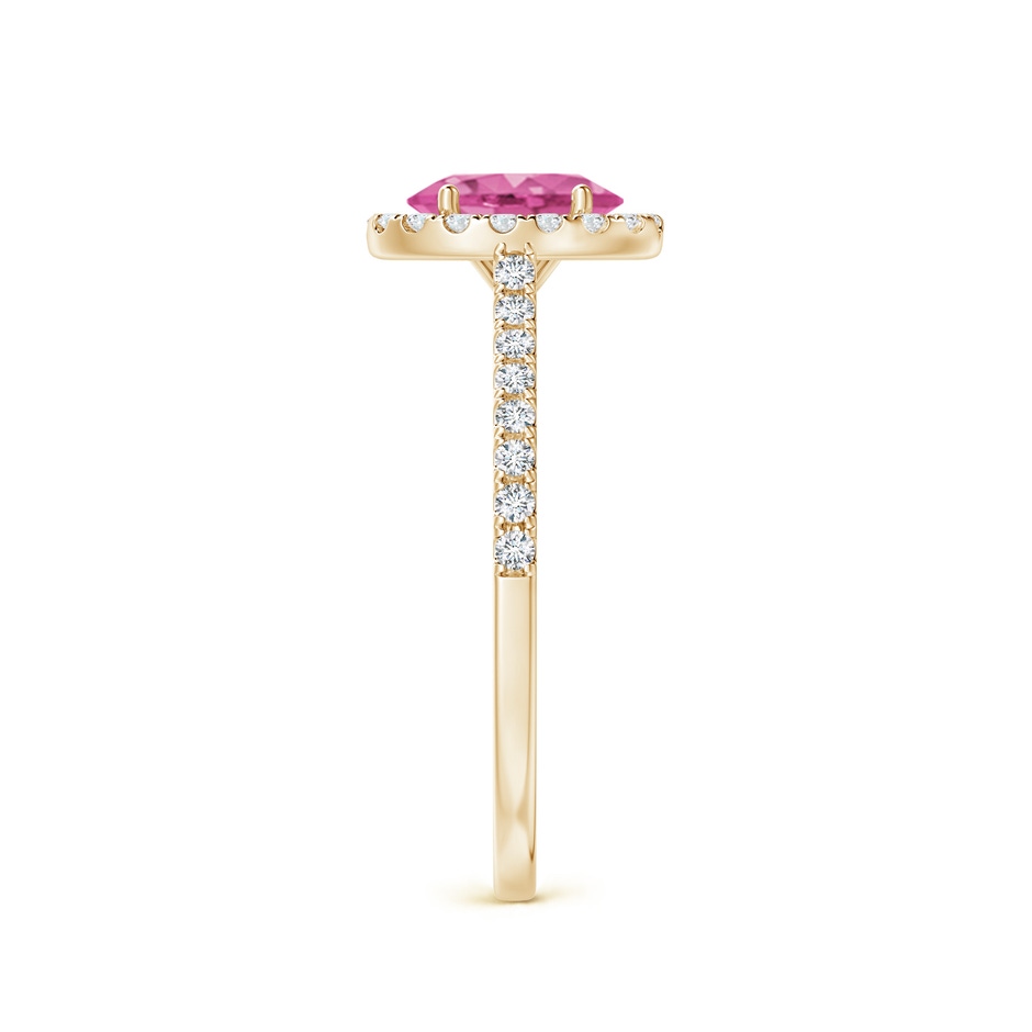 7x5mm AAA Oval Pink Sapphire Halo Ring with Diamond Accents in Yellow Gold side 299