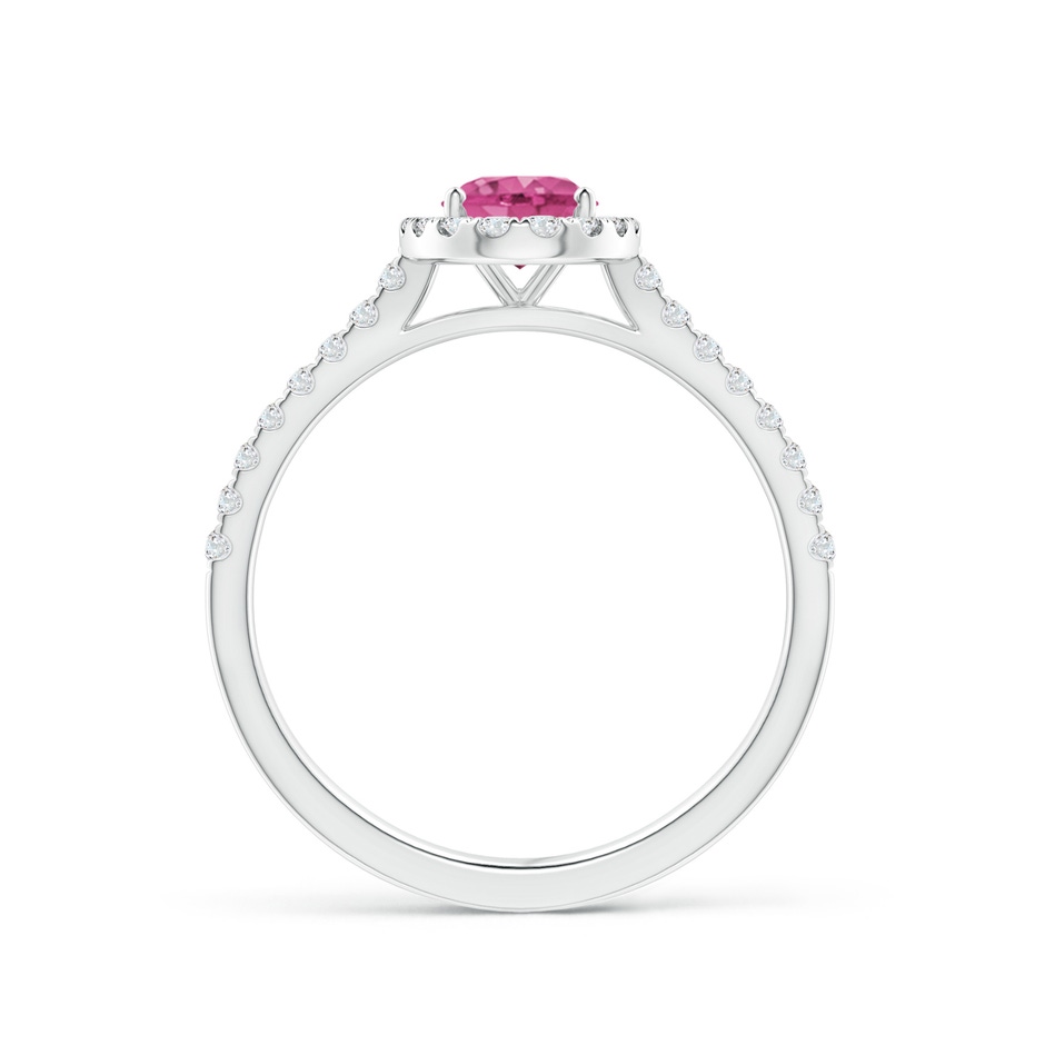 7x5mm AAAA Oval Pink Sapphire Halo Ring with Diamond Accents in White Gold side 199