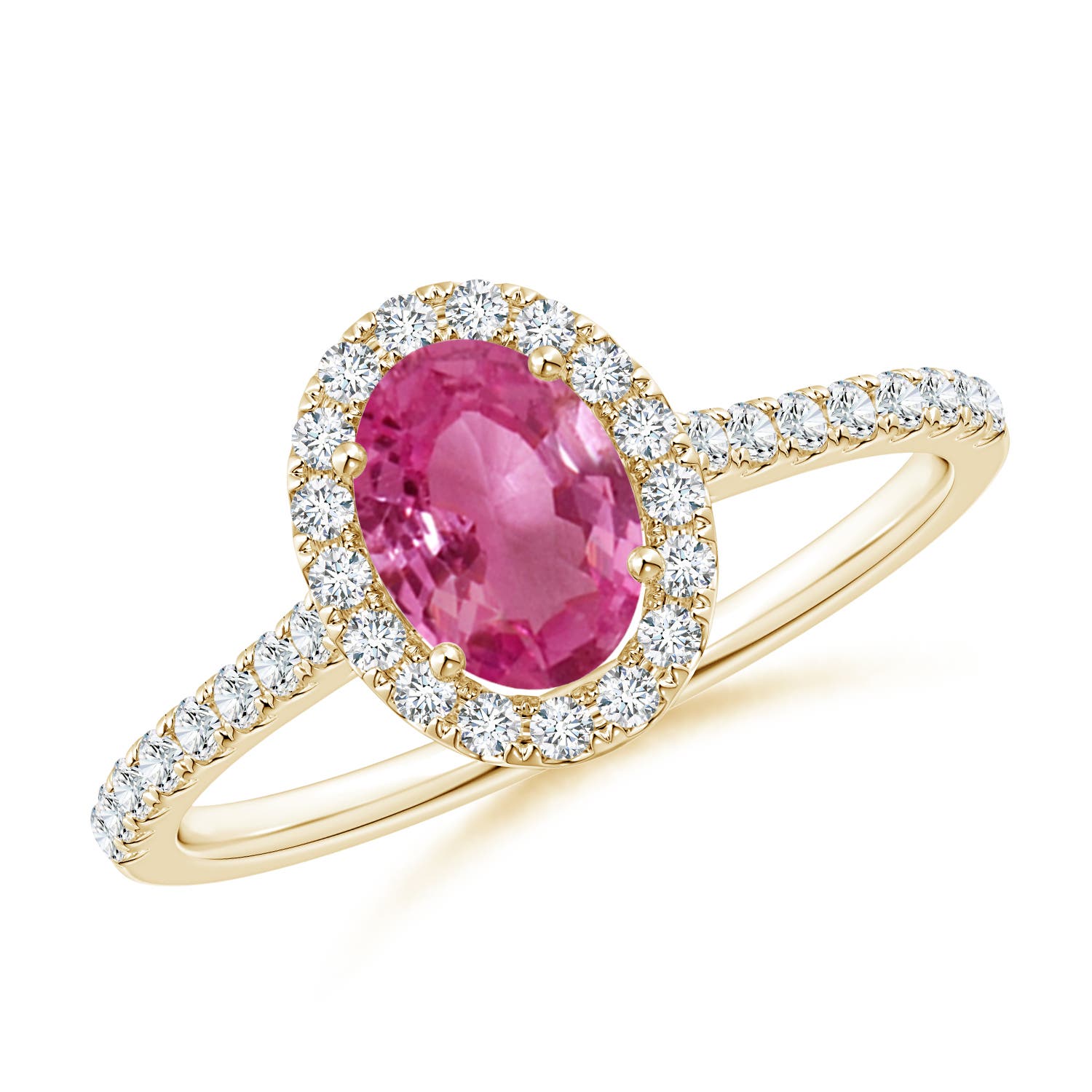 AAAA - Pink Sapphire / 1.11 CT / 14 KT Yellow Gold