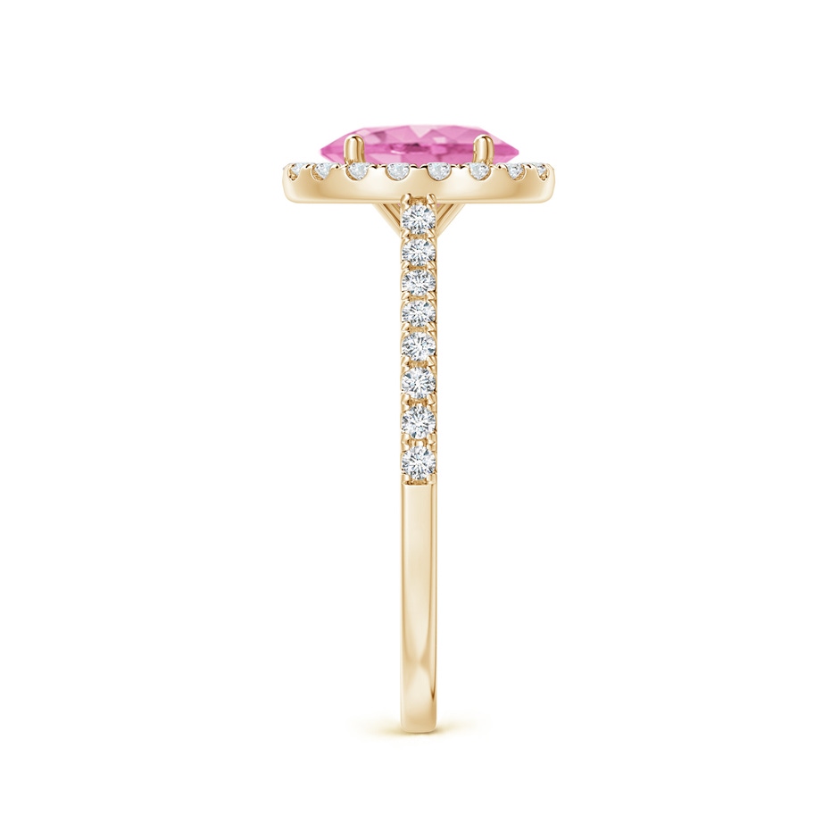 8x6mm A Oval Pink Sapphire Halo Ring with Diamond Accents in Yellow Gold side 299