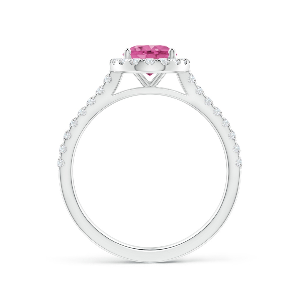 8x6mm AAA Oval Pink Sapphire Halo Ring with Diamond Accents in 10K White Gold Side 199