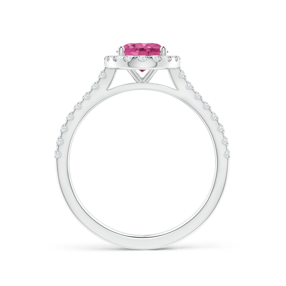 8x6mm AAAA Oval Pink Sapphire Halo Ring with Diamond Accents in White Gold side 199