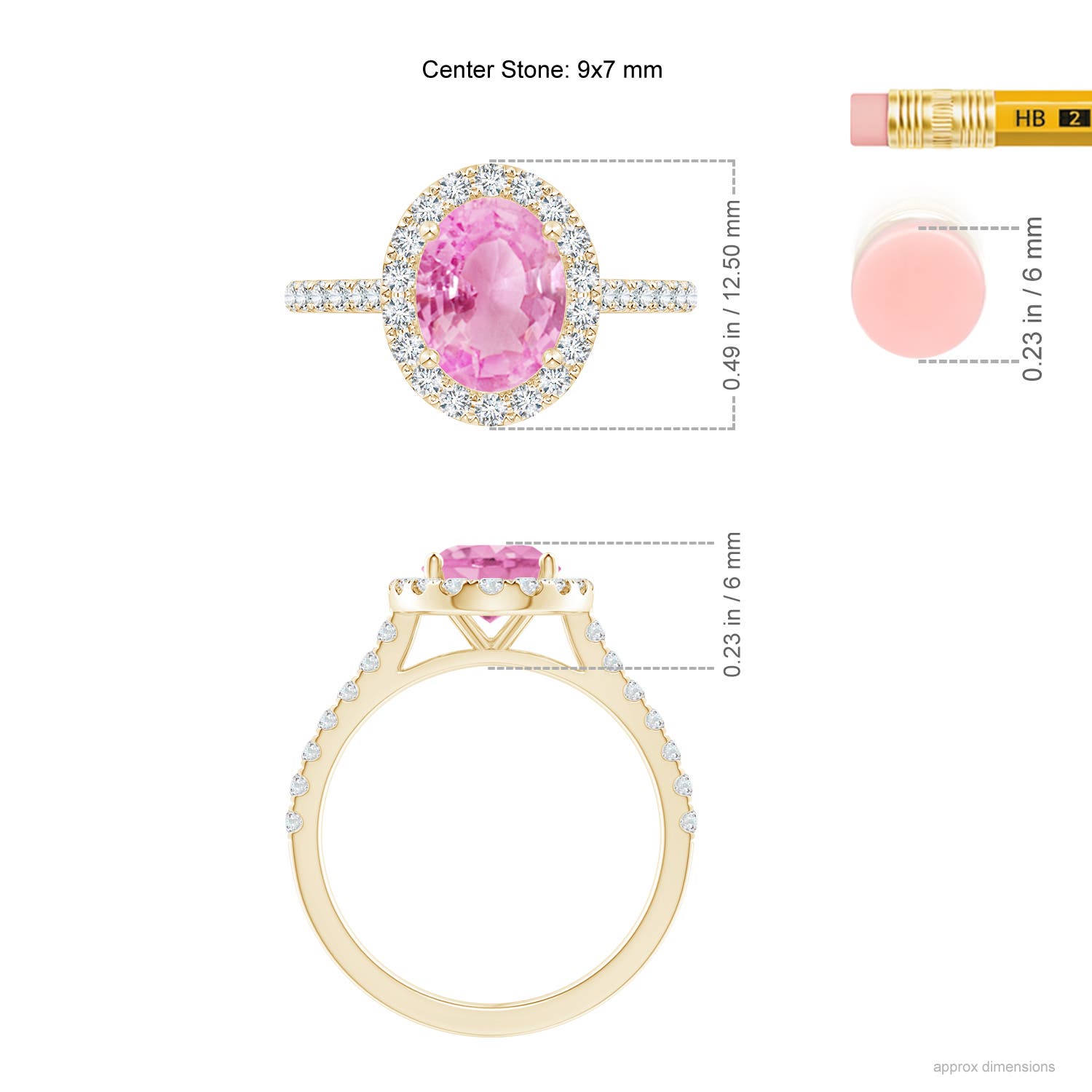 A - Pink Sapphire / 2.35 CT / 14 KT Yellow Gold