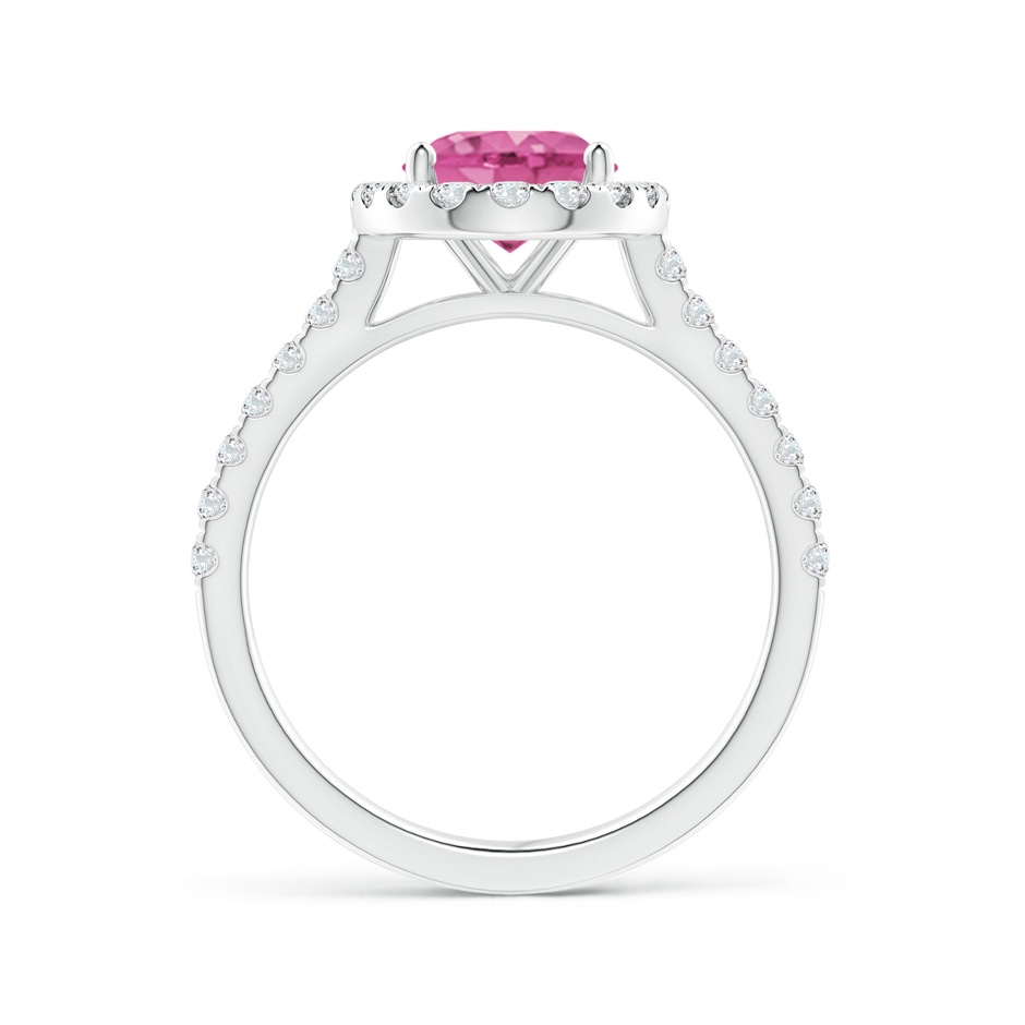 9x7mm AAA Oval Pink Sapphire Halo Ring with Diamond Accents in P950 Platinum side 199