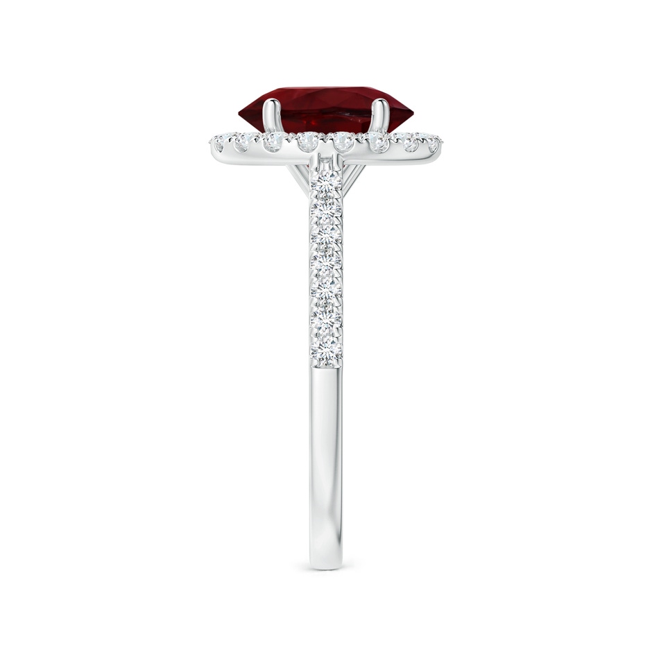 9.2x6.9mm AAAA GIA Certified Oval Ruby Halo Ring with Diamonds in 18K White Gold side-2