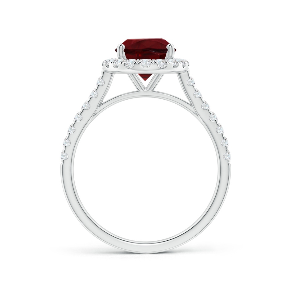 9.2x6.9mm AAAA GIA Certified Oval Ruby Halo Ring with Diamonds in P950 Platinum side-1