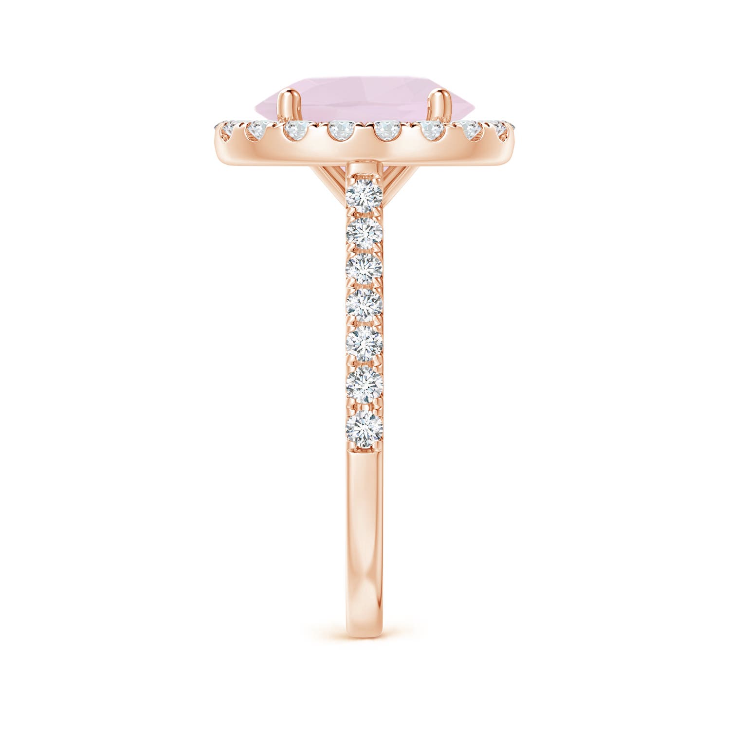 A - Rose Quartz / 2.87 CT / 14 KT Rose Gold