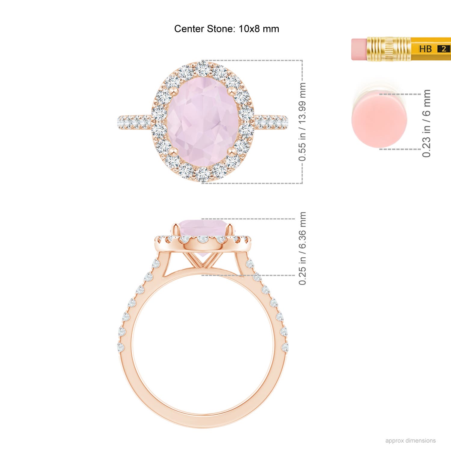 A - Rose Quartz / 2.87 CT / 14 KT Rose Gold