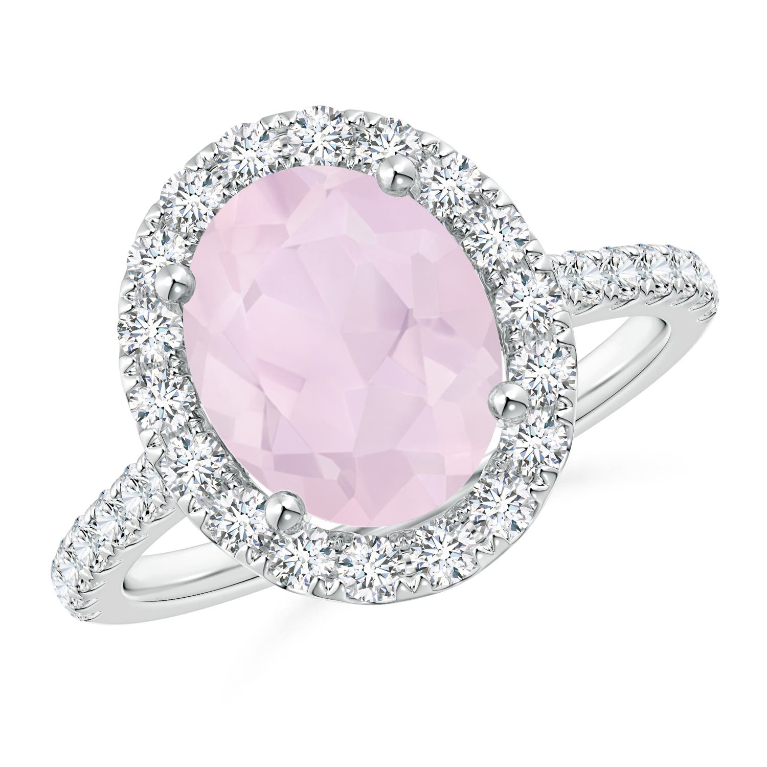 A - Rose Quartz / 2.87 CT / 14 KT White Gold