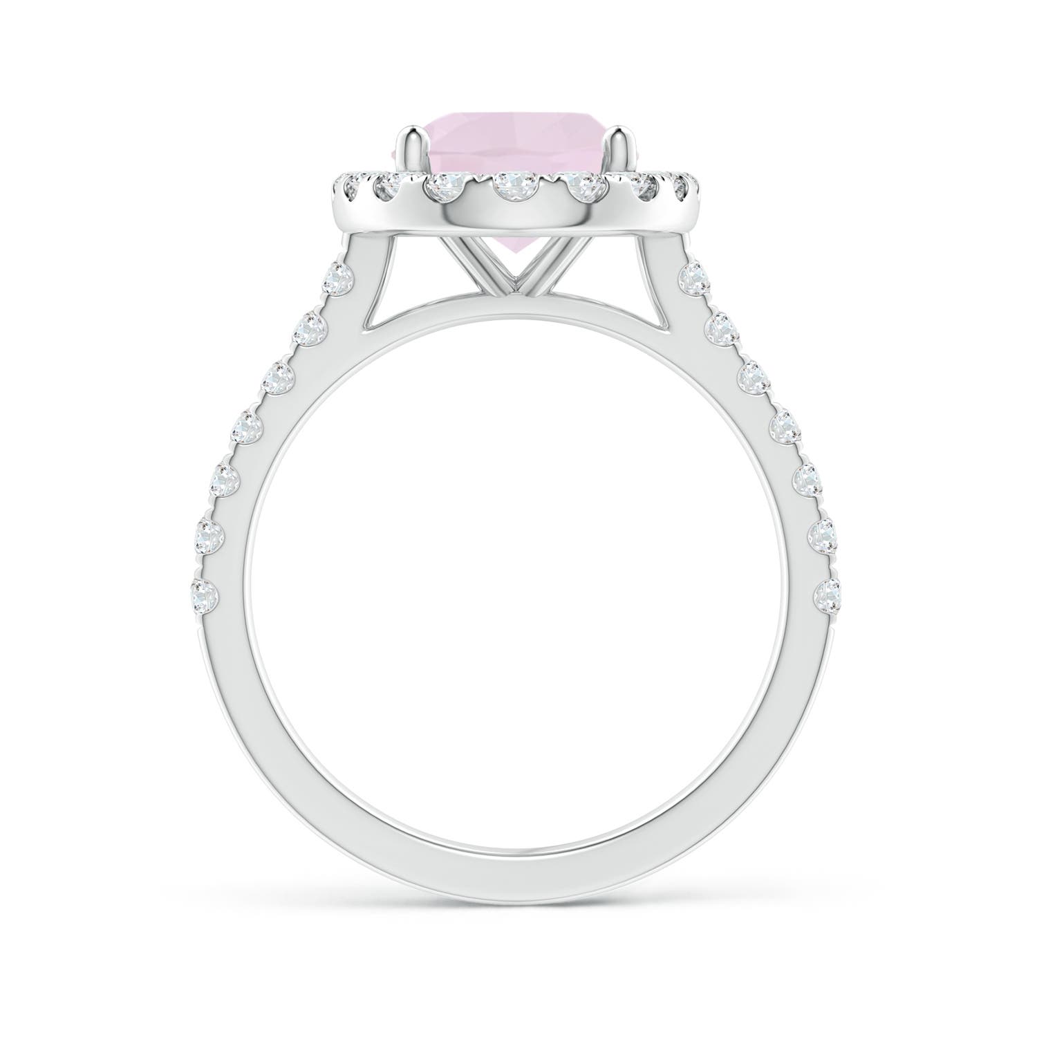 A - Rose Quartz / 2.87 CT / 14 KT White Gold