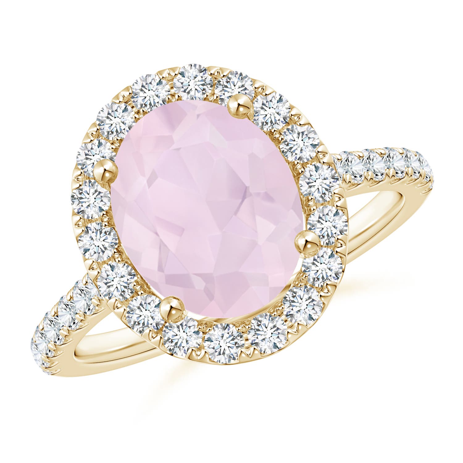 A - Rose Quartz / 2.87 CT / 14 KT Yellow Gold