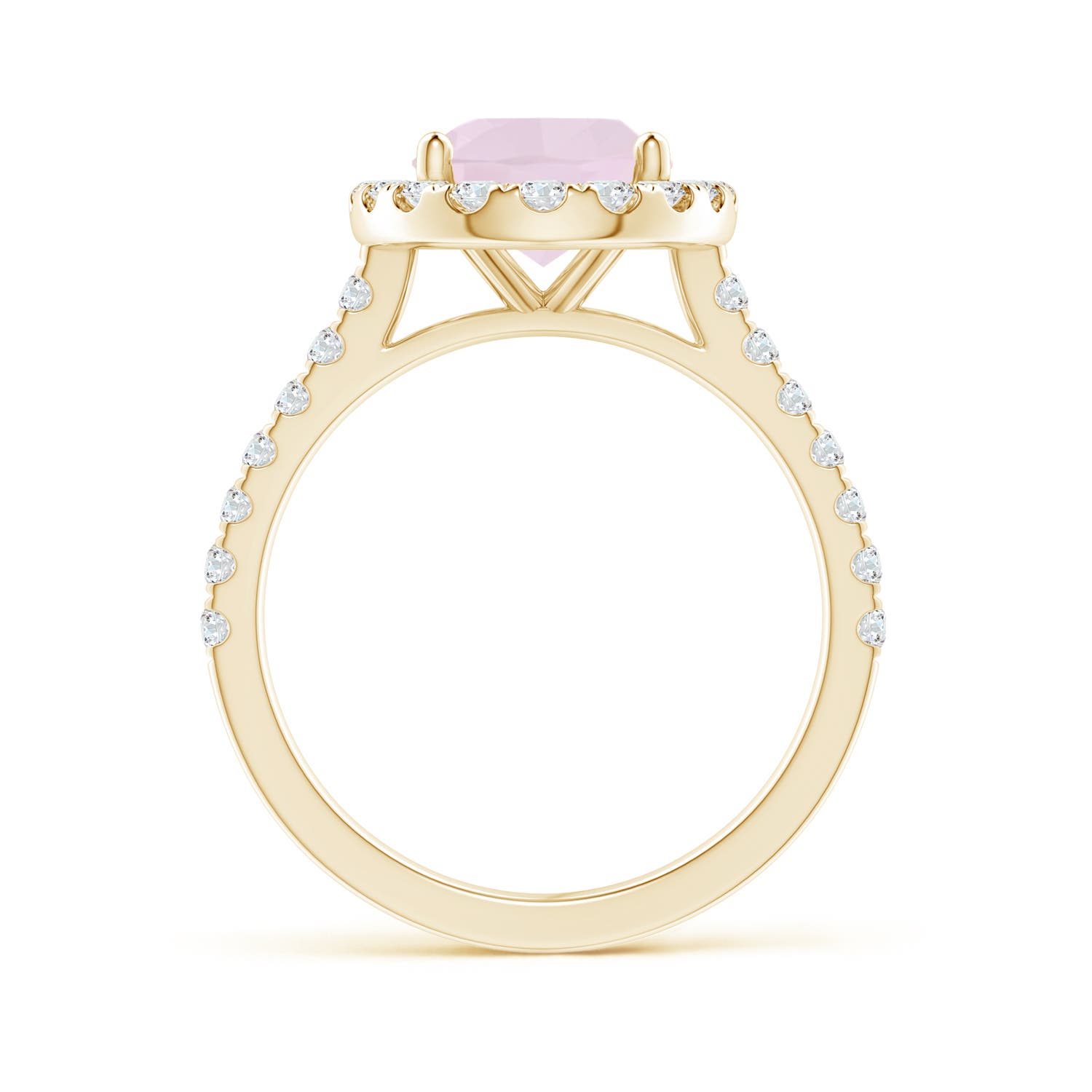 A - Rose Quartz / 2.87 CT / 14 KT Yellow Gold