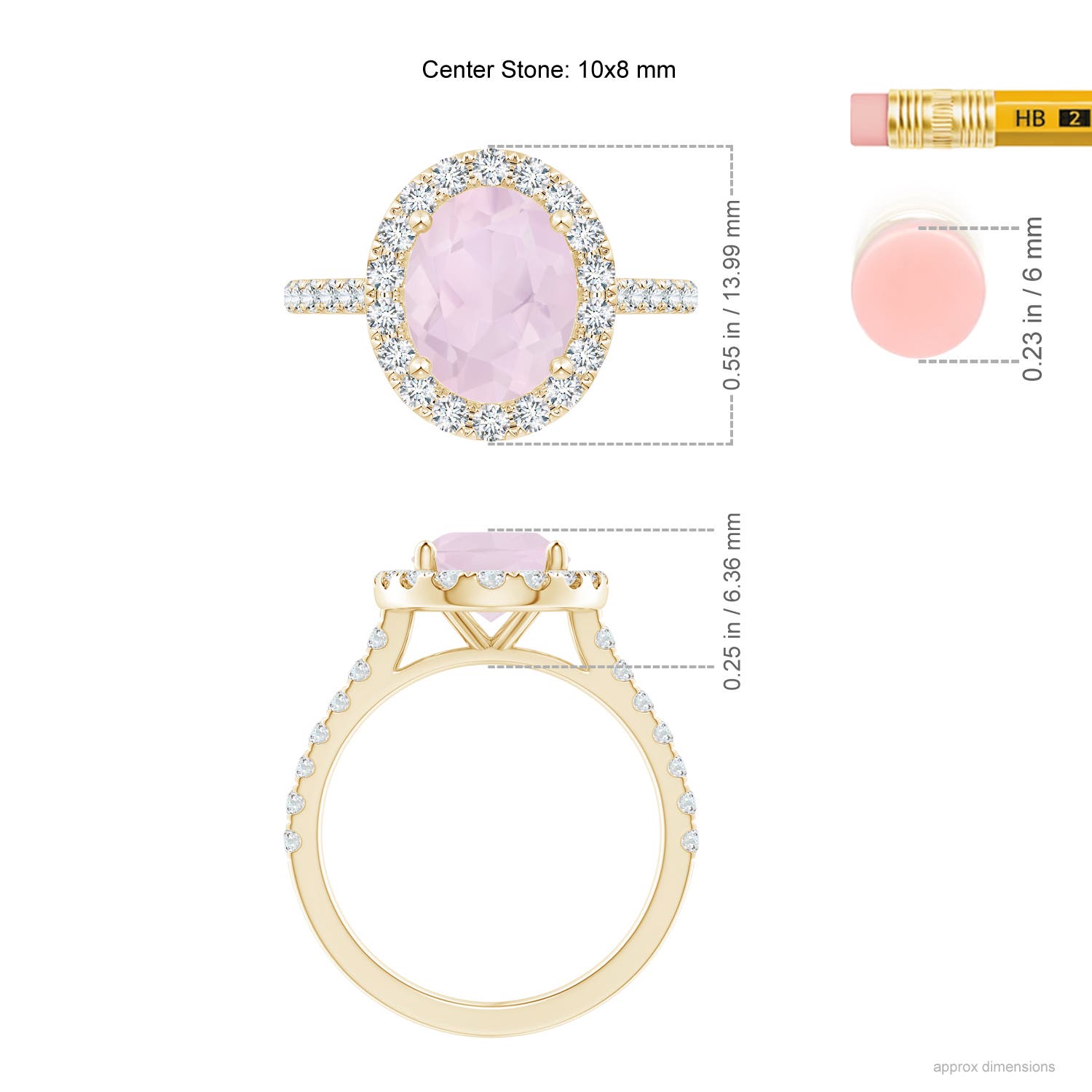 A - Rose Quartz / 2.87 CT / 14 KT Yellow Gold