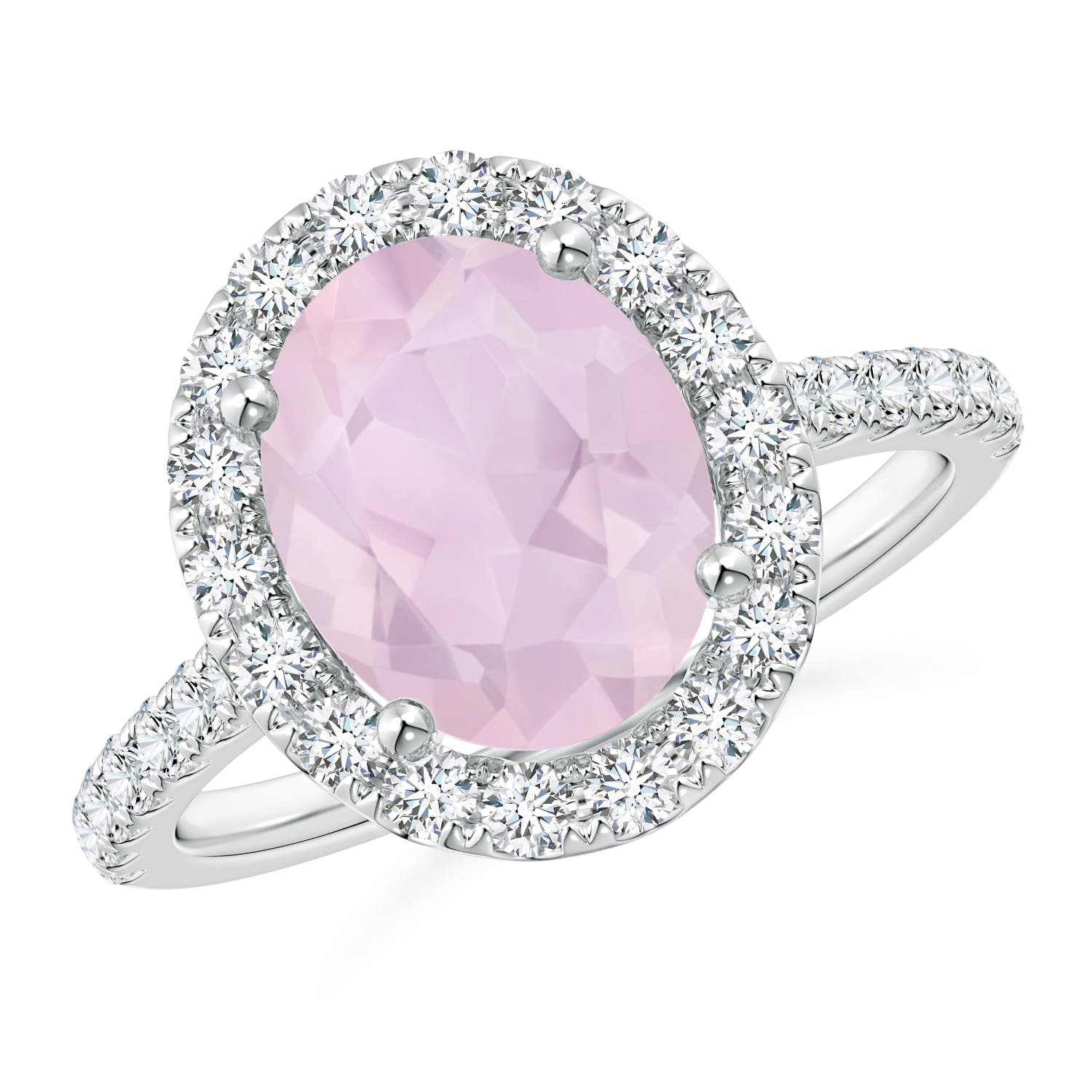 AA - Rose Quartz / 2.87 CT / 14 KT White Gold