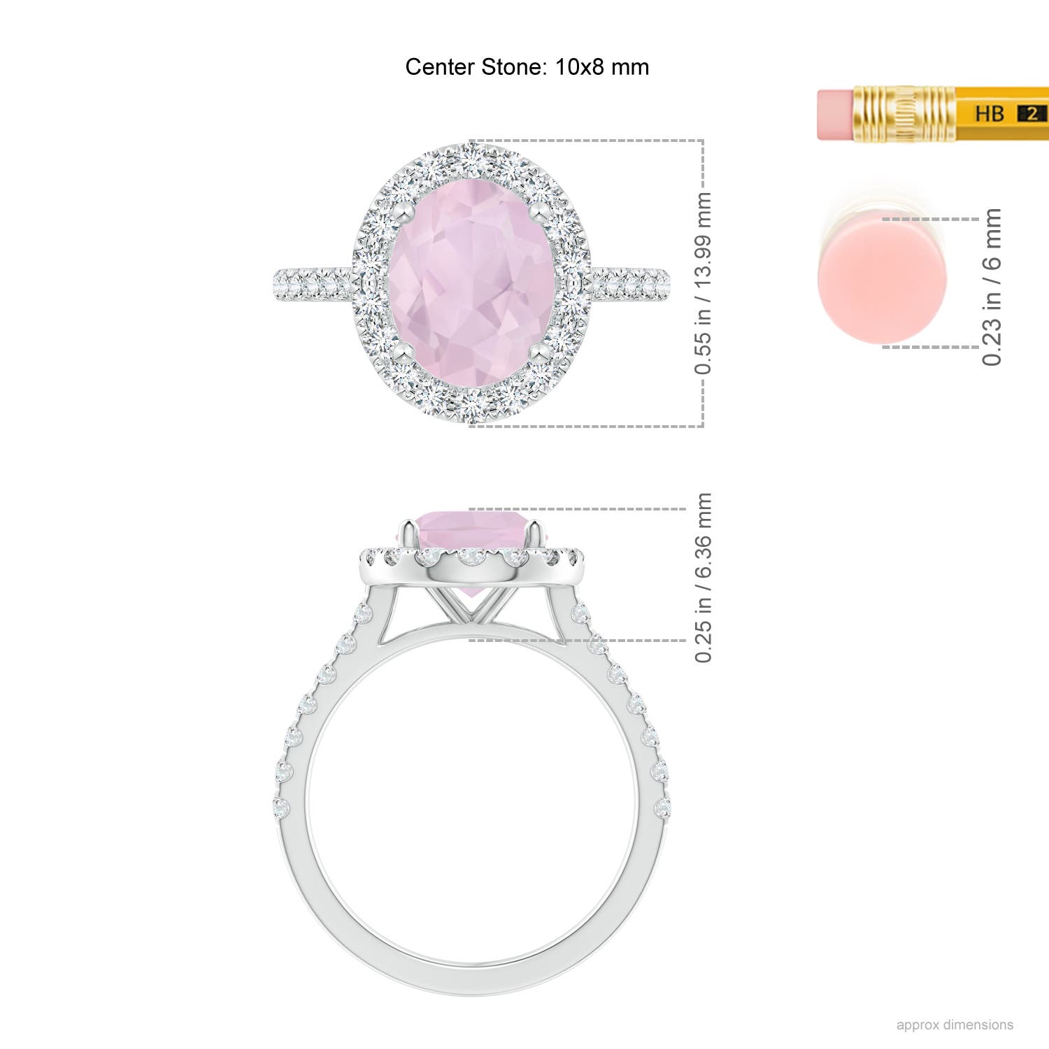 AA - Rose Quartz / 2.87 CT / 14 KT White Gold