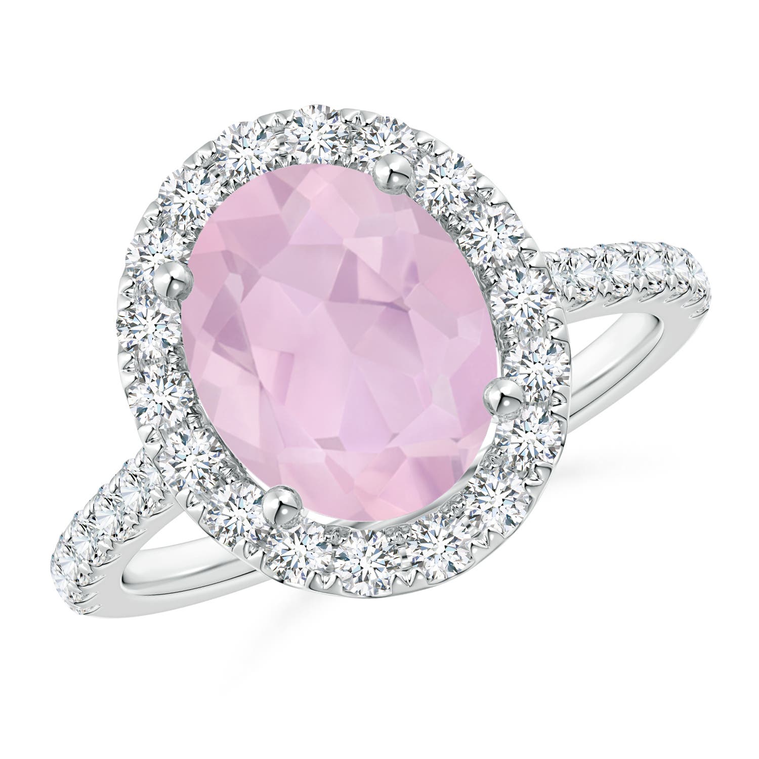 AAA - Rose Quartz / 2.87 CT / 14 KT White Gold