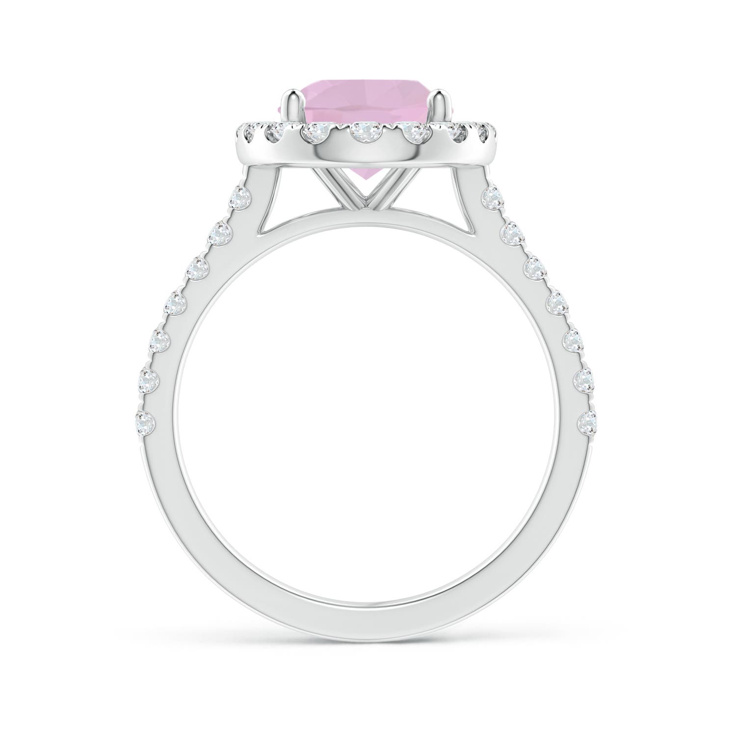 AAA - Rose Quartz / 2.87 CT / 14 KT White Gold