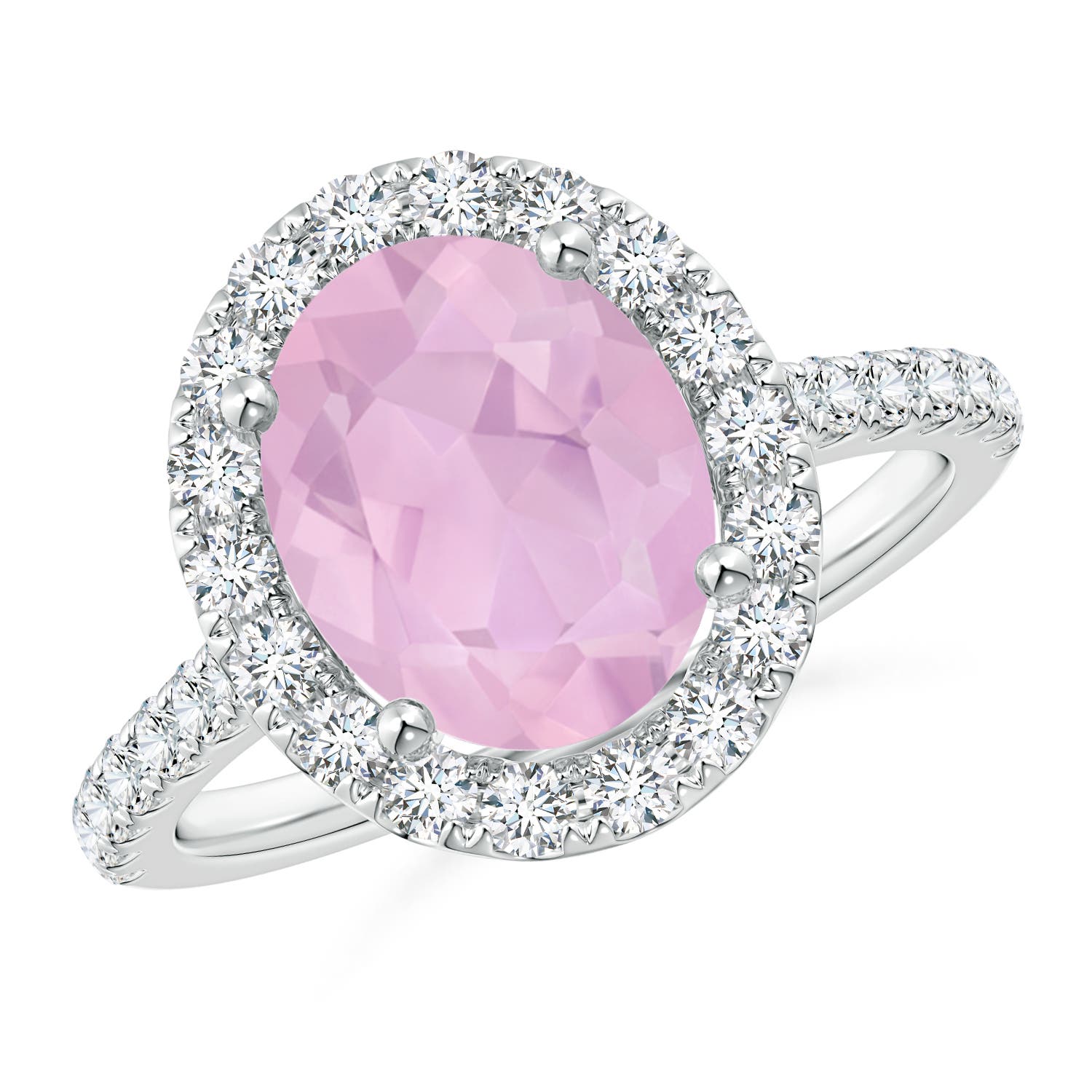 AAAA - Rose Quartz / 2.87 CT / 14 KT White Gold