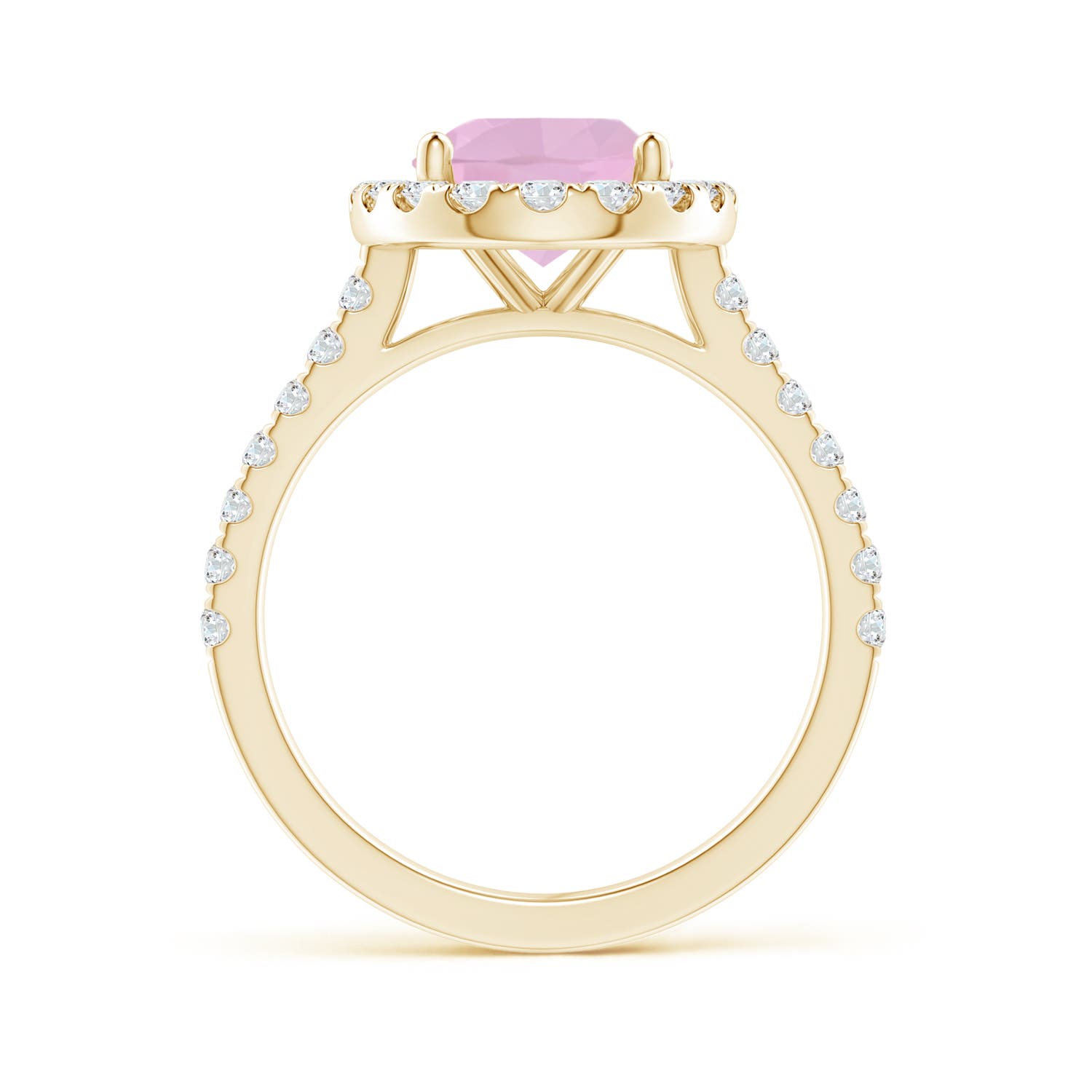 AAAA - Rose Quartz / 2.87 CT / 14 KT Yellow Gold