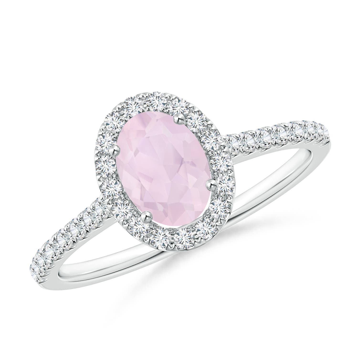 A - Rose Quartz / 0.96 CT / 14 KT White Gold